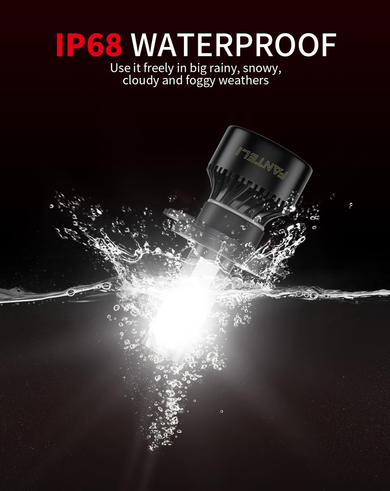 H4 LED Bulb 34000LM 800% Brighter 1:1 Size 9003 LED Bulb - Plug and Play HB2 Bulb 6000K Cool White - IP68 Waterproof - Pack of 2 - Perfect for Interior Light, Dome Light, Map Light, Door Light and License Plate Lights - Ideal for Cars, Trucks, SUVs and Motorcycles