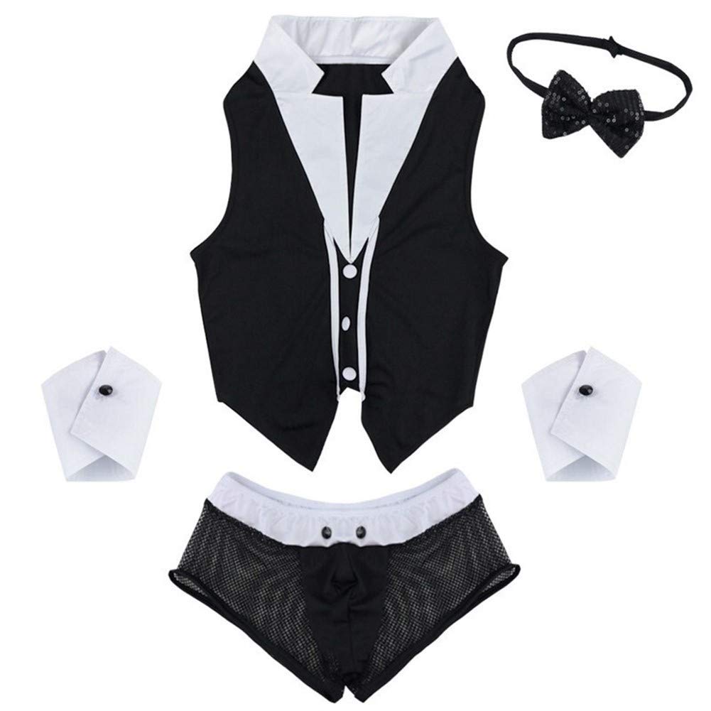 SENMIAO Men's Maid Cosplay Costume Set - Lingerie Top & Boxer Underwear for Role-Playing Games (One Size, Multiple Colors) - Perfect for Halloween, Cosplay Events & Adult Role-Play