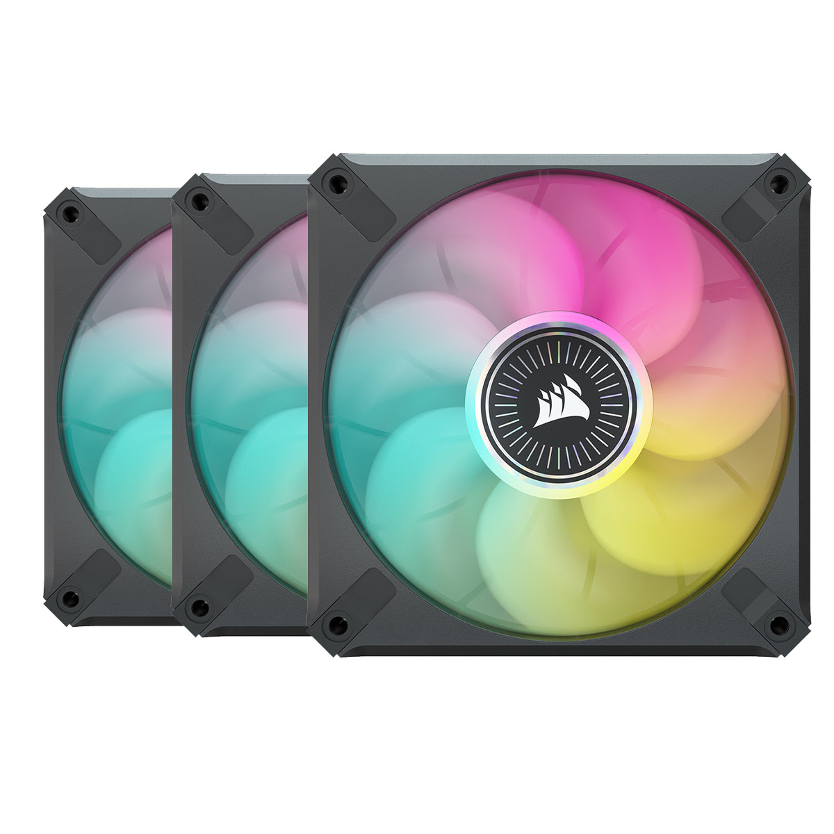 Corsair ML120 RGB ELITE 120mm Magnetic Levitation RGB Cooling Fan Triple Pack with AirGuide Technology & Lighting Node CORE - Perfect for PC Gaming Rigs, Workstations, and High-Performance Computer Builds
