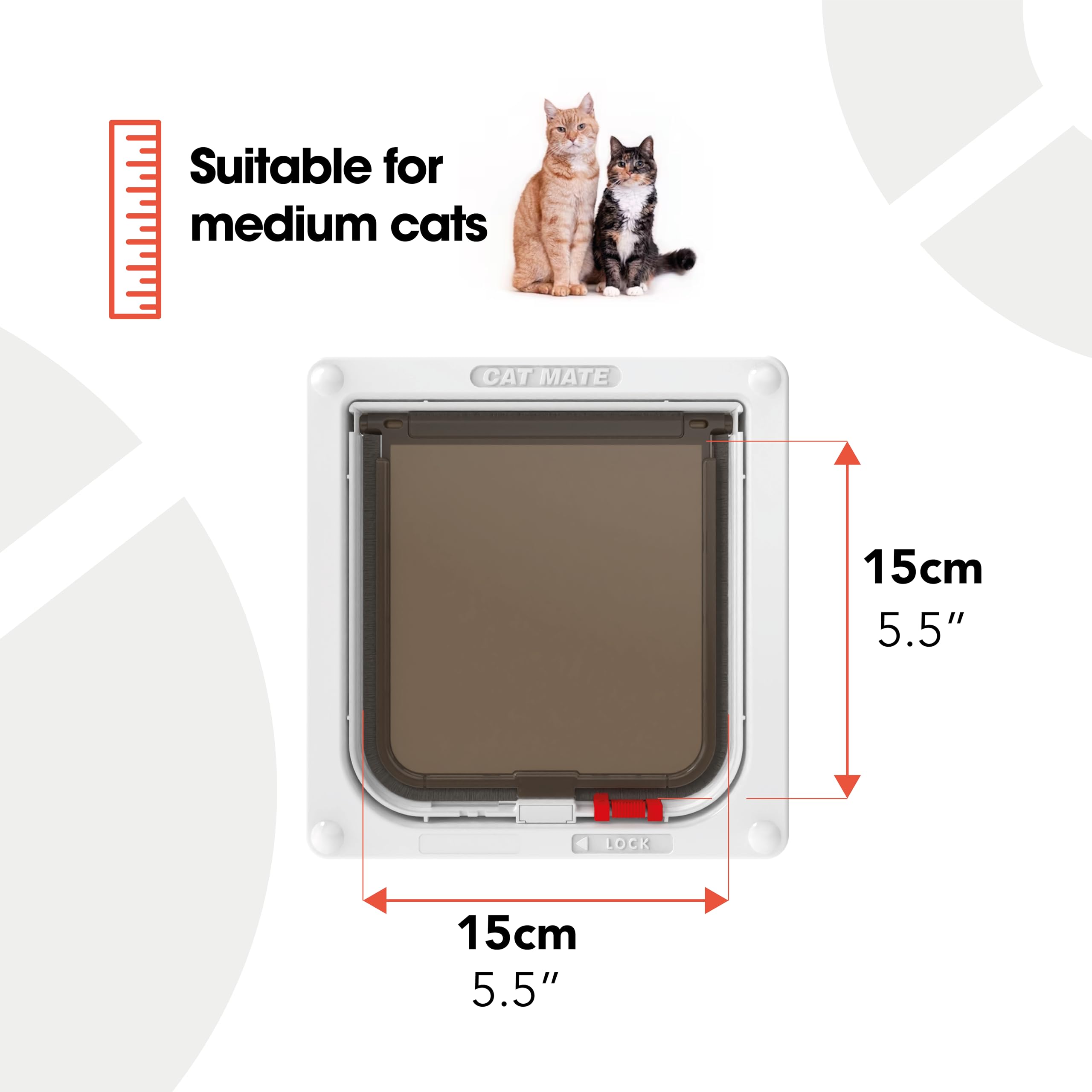 Lockable Cat Flap for Indoor/Outdoor Cats - White Pet Door with Security Key - Perfect for Homes, Apartments & Garages