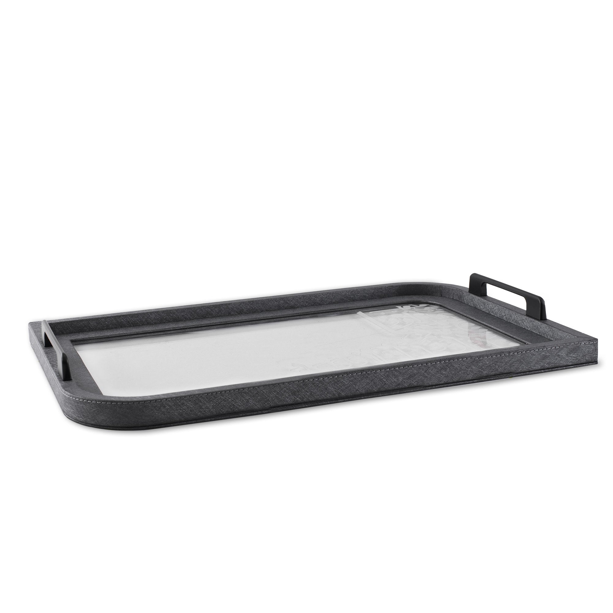 Dimlaj Wadoud Acrylic Serving Tray - Modern Metallic Smokey Grey - Elegant Appetizer Platter for Entertaining, Dining, and Home Decor - Perfect for Parties, Weddings, and Coffee Table Display
