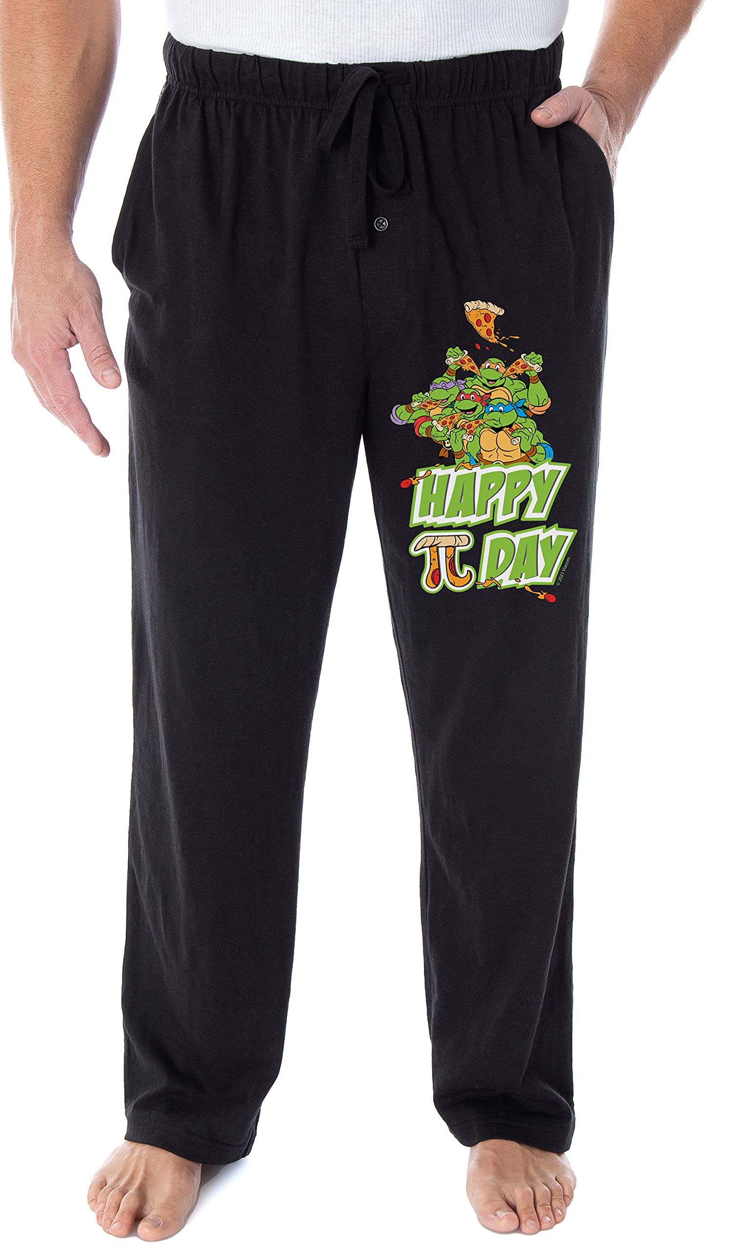 TMNT Men's Happy Pi Day Pizza Print Lounge Pants - Soft & Comfortable Pajama Pants for Sleepwear, Anime Fans & Casual Wear