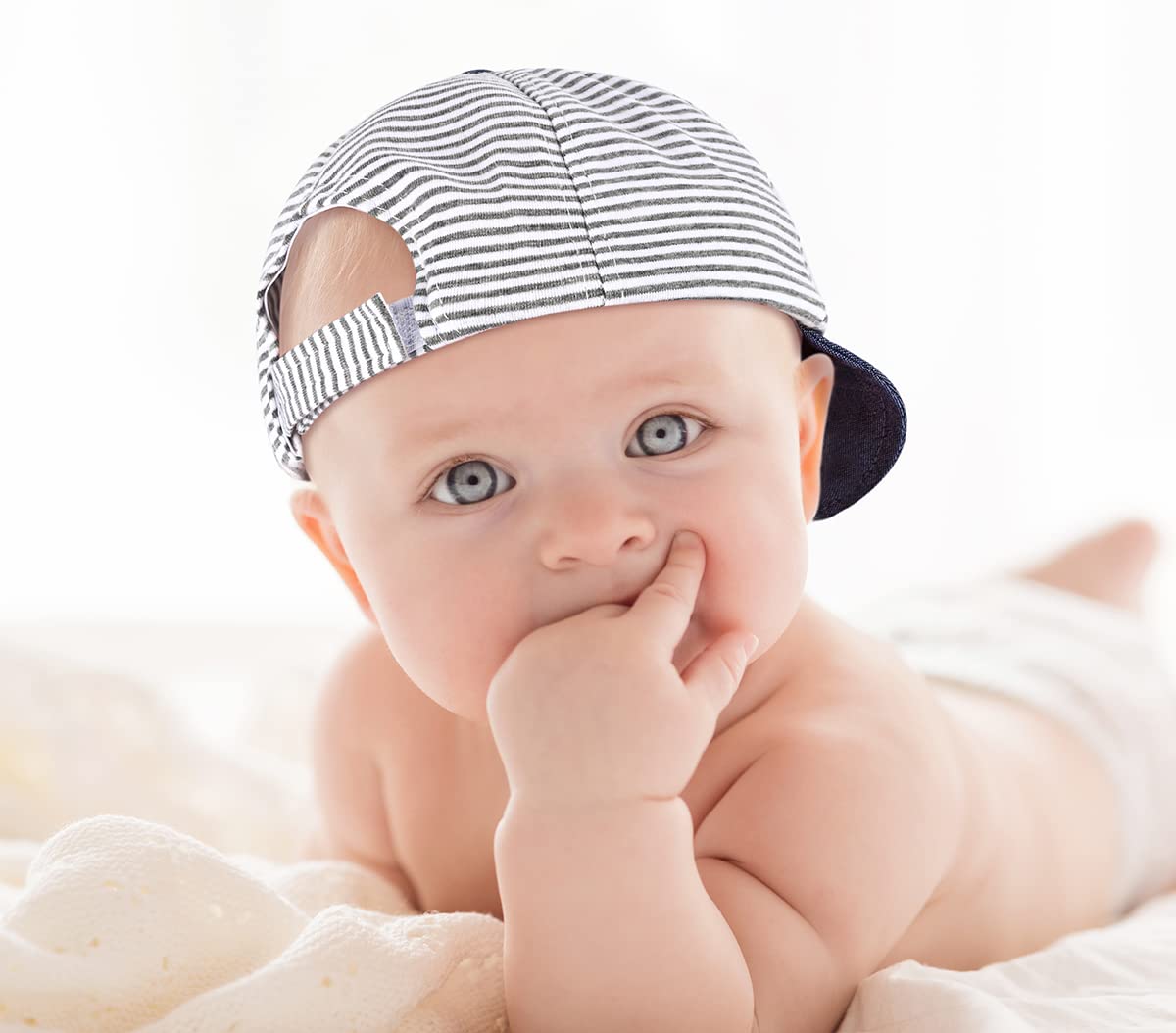 Baby Baseball Cap with Stripes - Sun Protection Hat for Boys & Girls - Soft & Lightweight for Outdoor Play, Beach, and Park Adventures