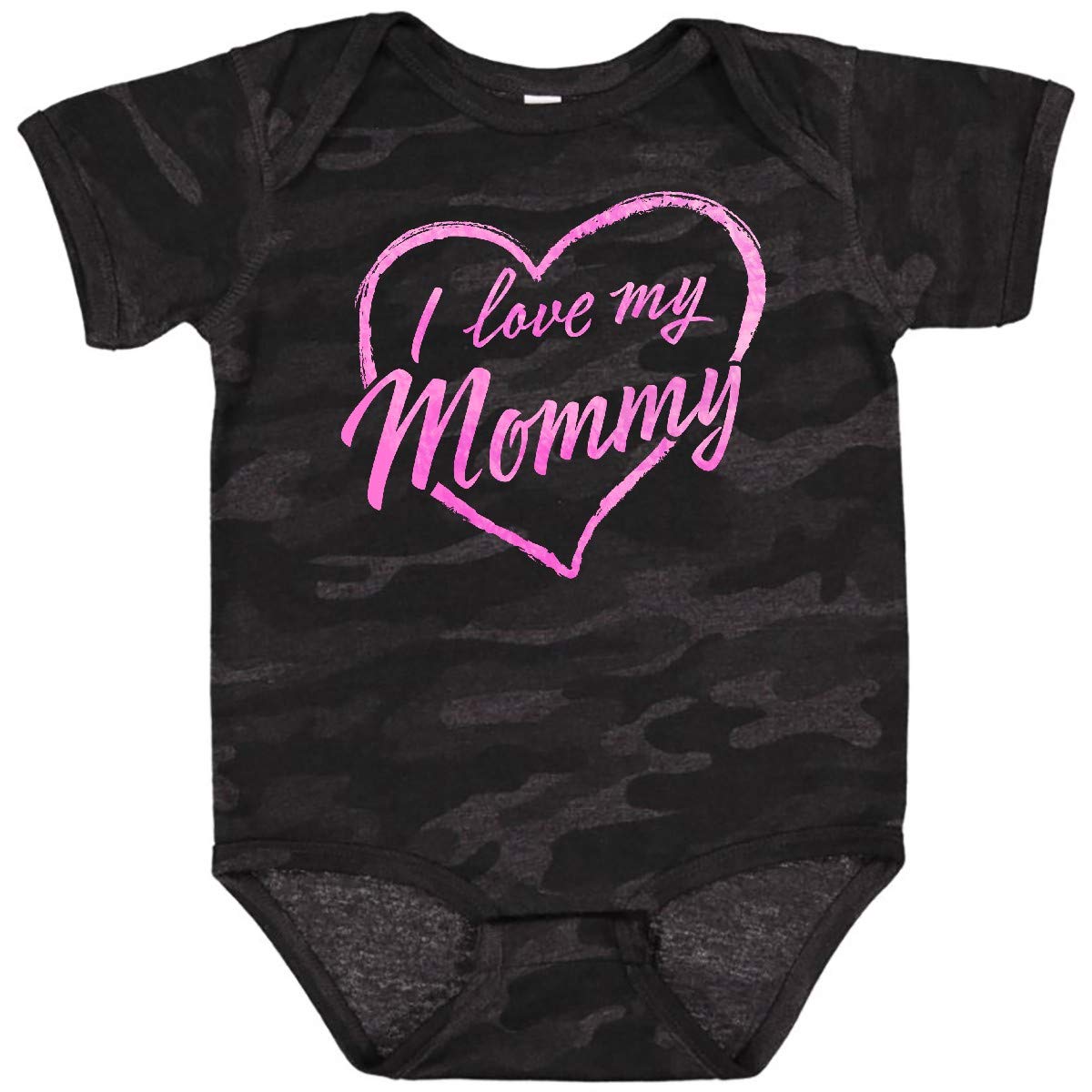 Inktastic I Love My Mommy Pink Chalk Heart Baby Bodysuit - Cute Infant Onesie for Mother's Day, Baby Shower & Family Photos