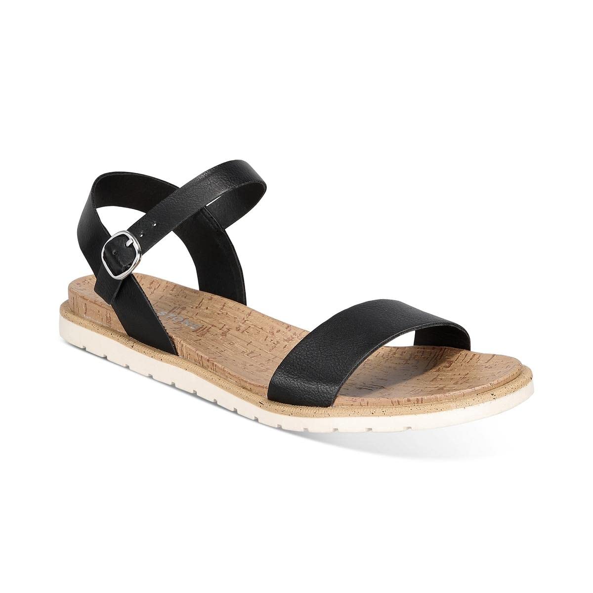 Women's Mattie Faux Leather Open Toe Flats - Comfortable Slip-On Shoes for Casual Wear, Office & Summer Outfits