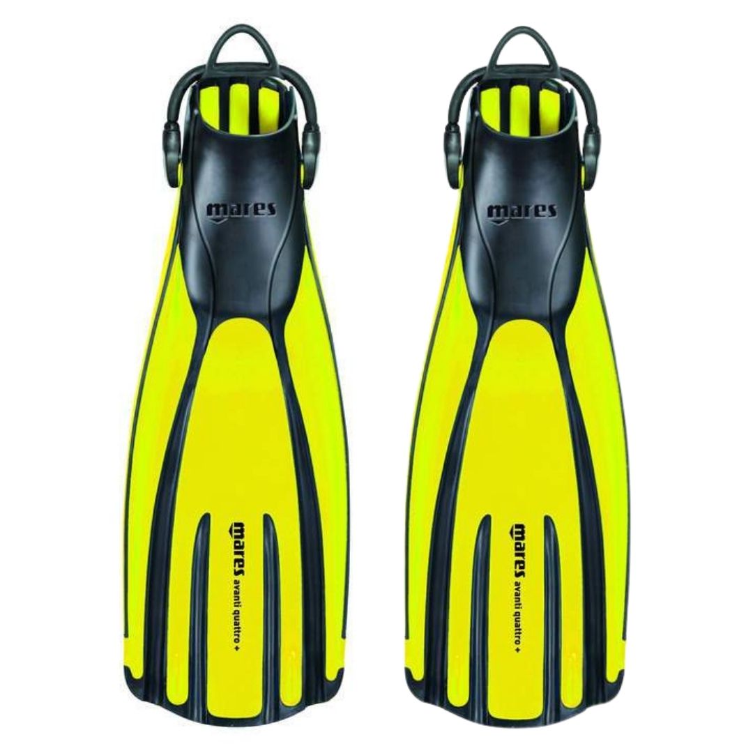 Mares Avanti Quattro+ Scuba Diving Fins - Yellow | High Performance Swim Fins for Snorkeling, Freediving & Scuba | Perfect for Ocean Adventures & Water Sports