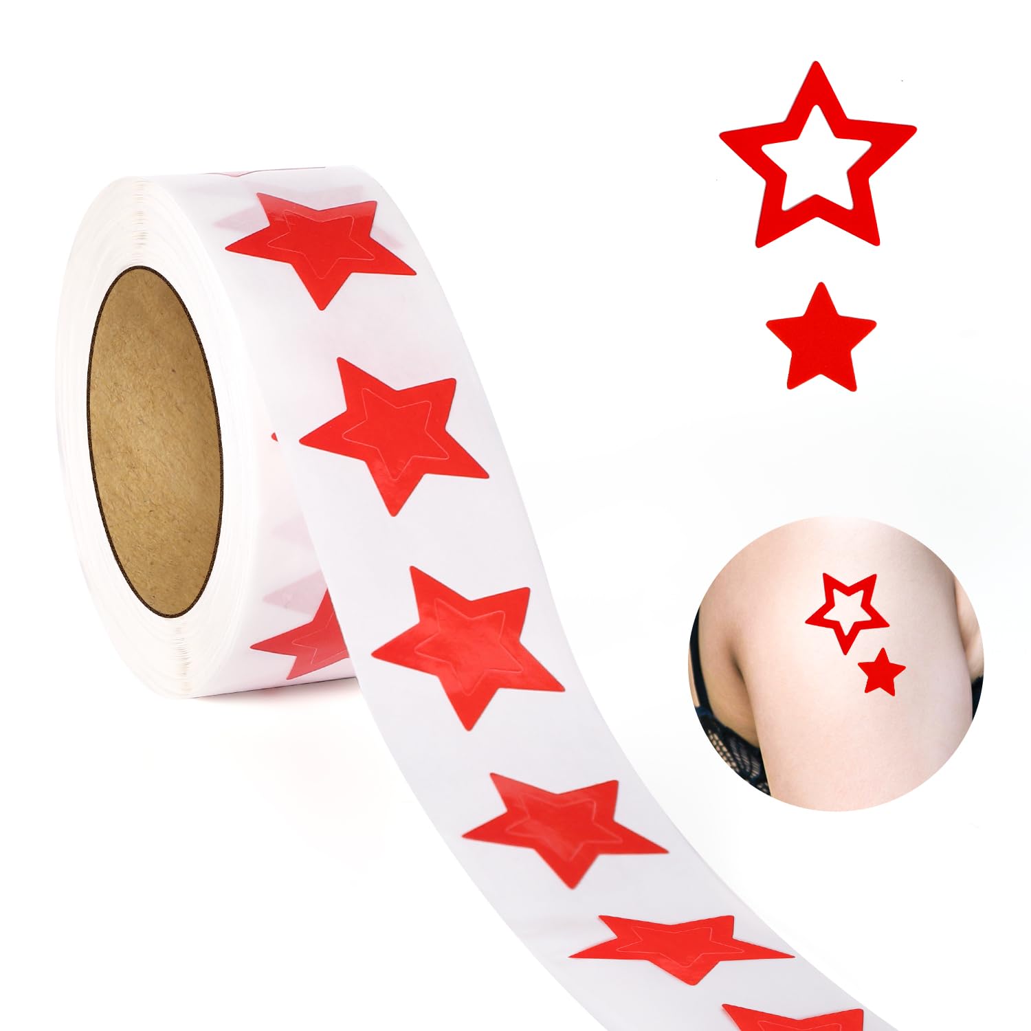 500 Pieces 1 Inch Star Tanning Stickers - Cute Self Adhesive Body Stickers for Tanning Beds, Sunbathing & UV Tanning - Perfect for Beach, Pool Parties & Summer Fun