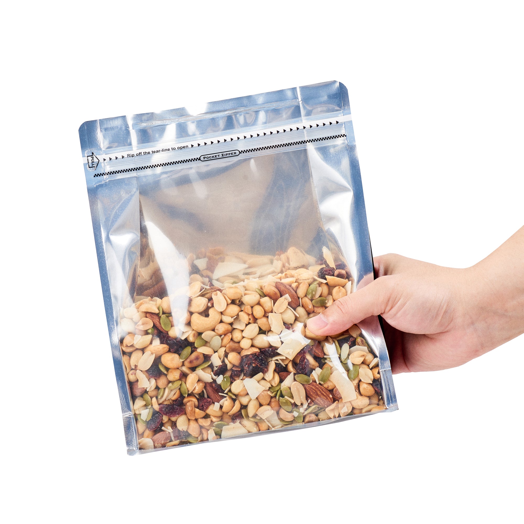 BAG TEK Black Plastic Large Snack Bags - Double Seal, Rip Lock, Heat Sealable (9.5