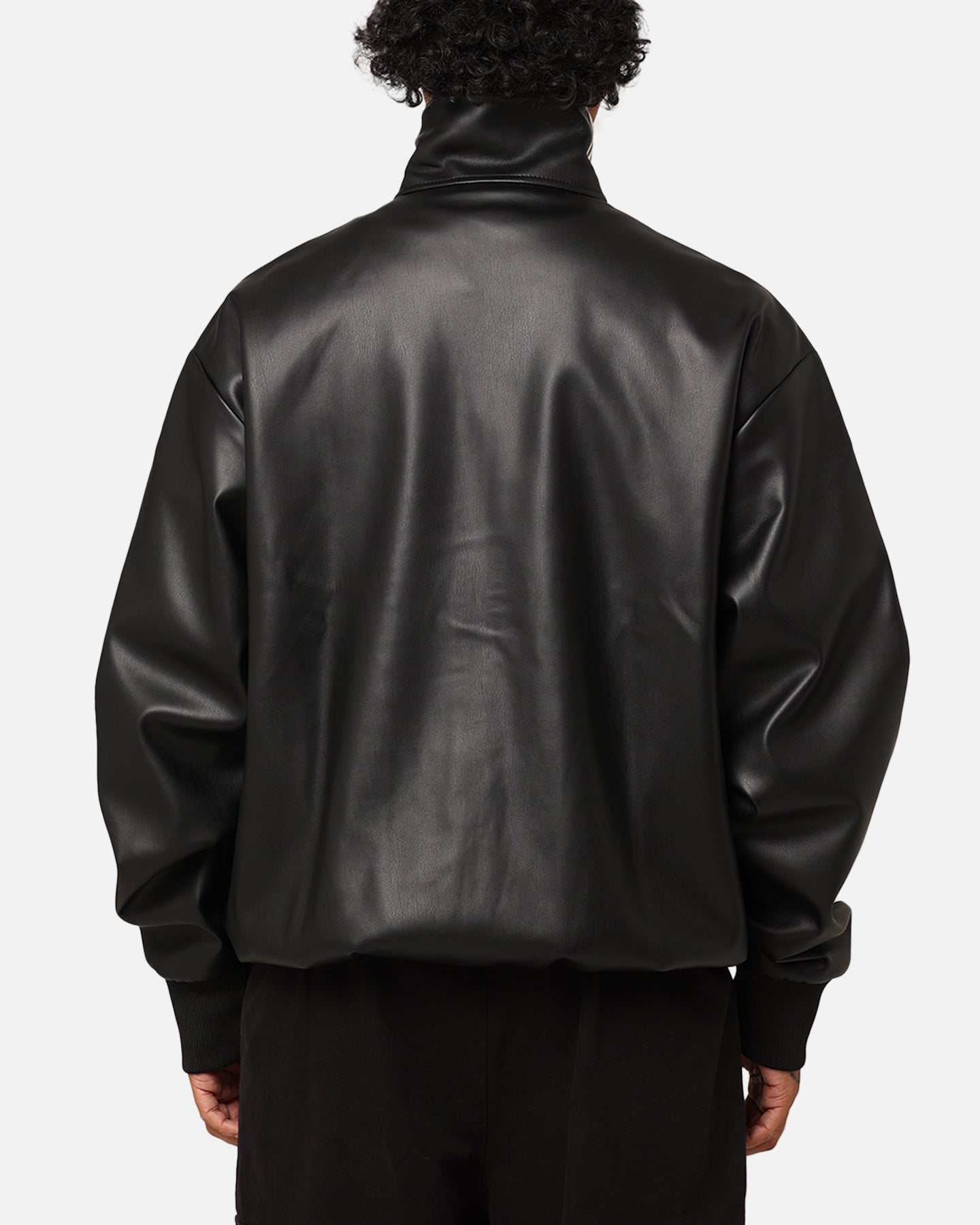 Adidas Faux Leather Adicolor 3-Stripes Firebird Track Jacket for Men & Women - Black Loose Fit Tracksuit Top for Running, Gym & Streetwear Fashion