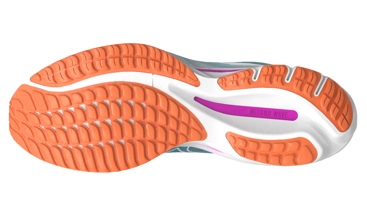 Mizuno Women's Wave Rider 26 Running Shoes - Antigua Sand/White/Light Orange | Lightweight Cushioned Sneakers for Road Running, Jogging & Gym Workouts