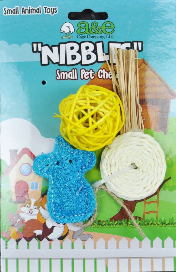 Nibbles Lollipop & Assorted Loofah Chew Toys for Dogs - 3 Piece Pack (6 Packs) | Durable Puppy Teething Toys for Small & Medium Breeds | Perfect for Training, Anxiety Relief & Dental Health