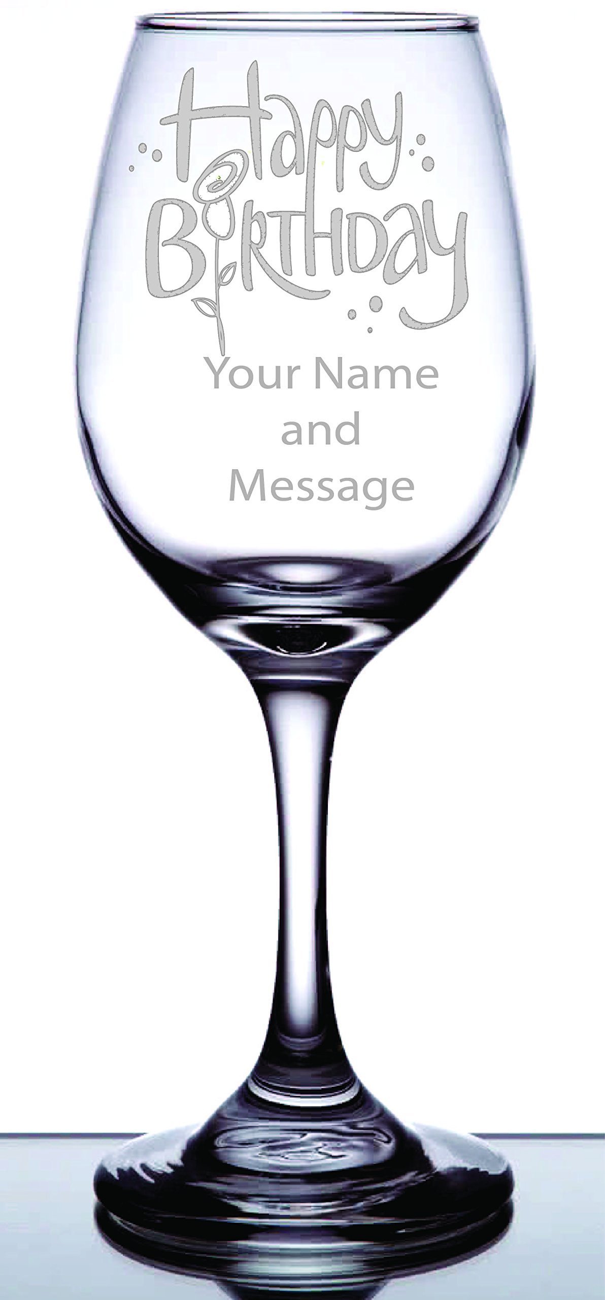 Personalized Happy Birthday Wine Glass - Custom Engraved with Name - Perfect for Birthdays, Anniversaries & Special Celebrations