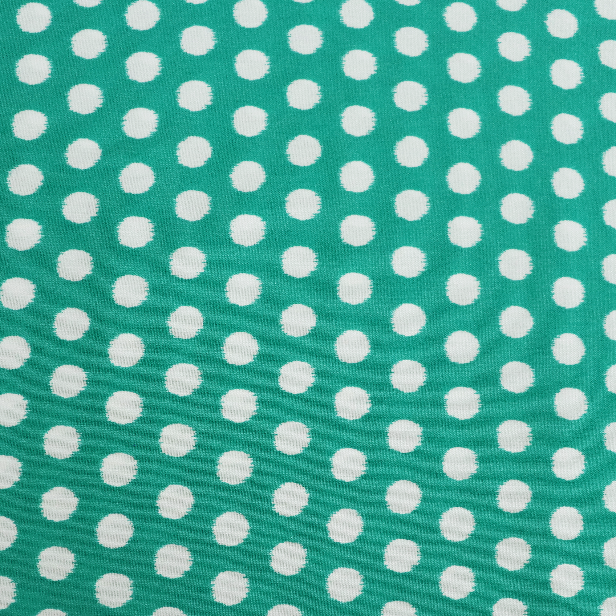 Viscose Lawn Fabric with Green Spots - 50cm End of Bolt for DIY Dresses, Skirts & Home Decor