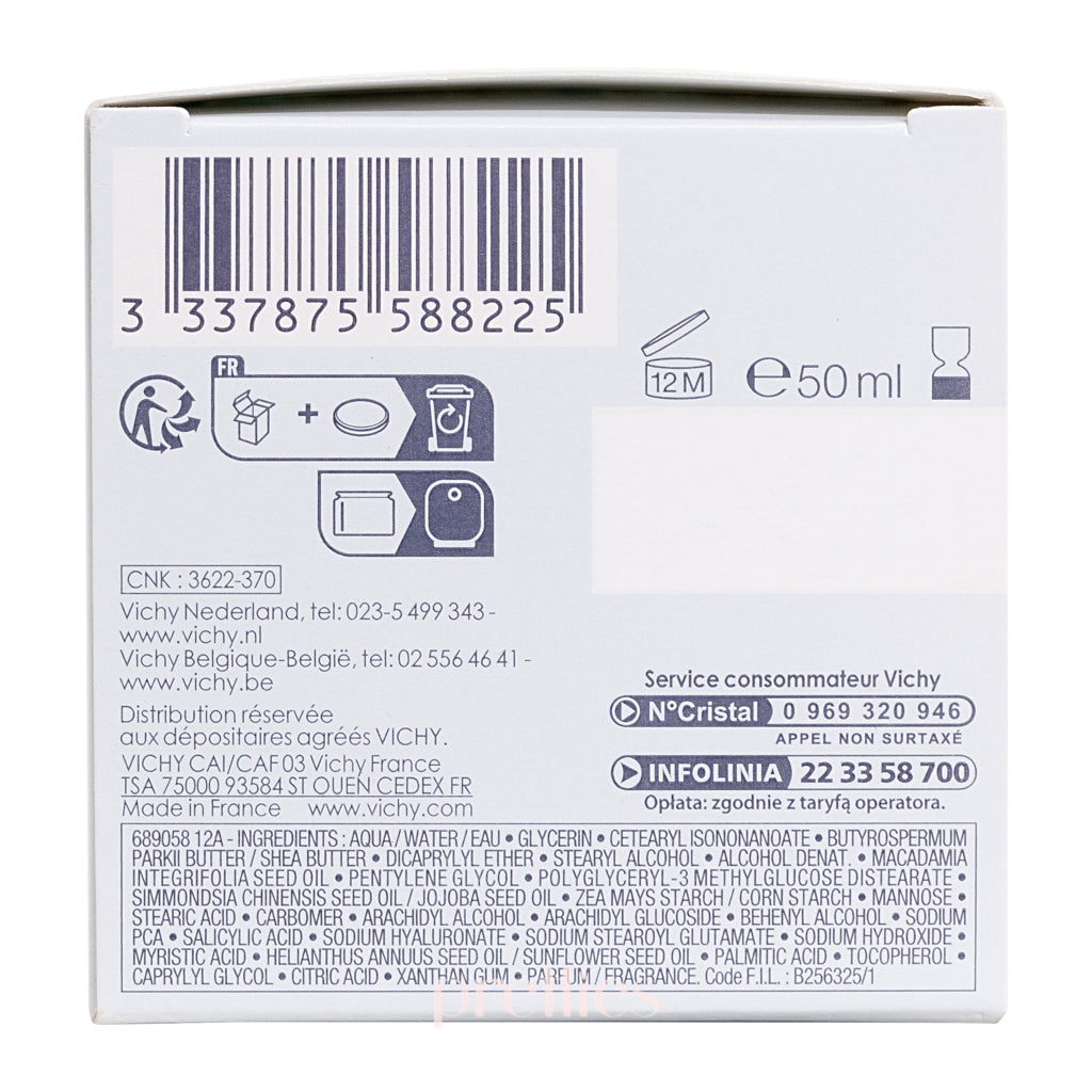VICHY Aqualia Thermal Rich Hydrating Cream 50ml - Intense Moisturizing Face Cream for Dry Skin | Day & Night Hydration for Healthy Glow | Perfect for Winter Care & Daily Skincare Routine