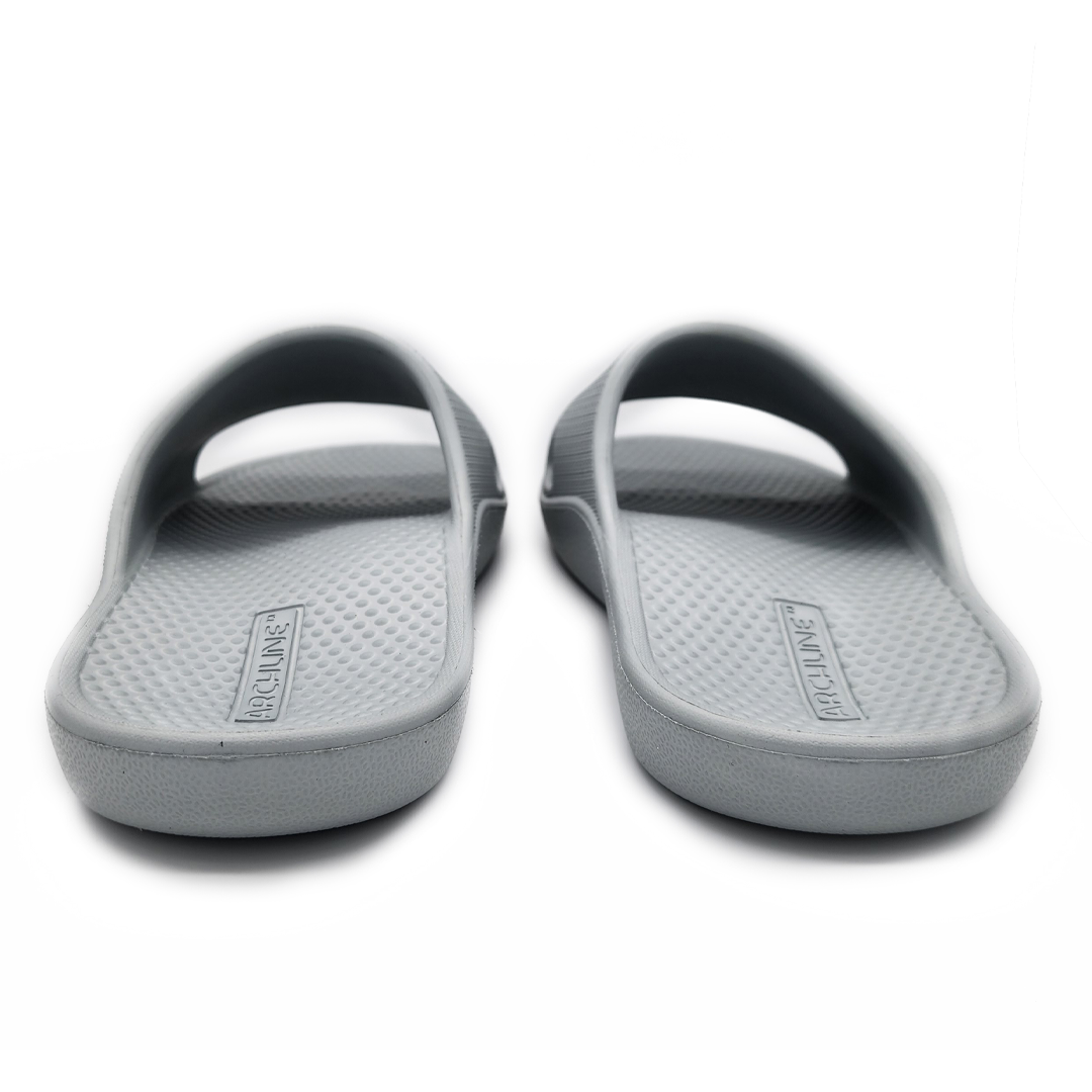 Archline Rebound Orthotic Slides for Plantar Fasciitis Relief - Stone Grey - Comfortable Recovery Sandals for Men & Women - Perfect for Post-Surgery, Home & Outdoor Use