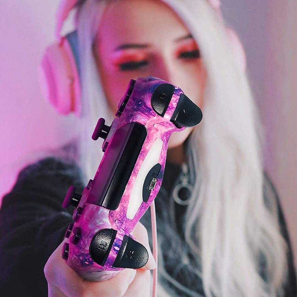 Wireless Controller for PS4, PlayStation 4 Gamepad with Dual Shock, 6-Axis Motion Sensor, Touch Pad, Built-in Speaker & Stereo Headphone Jack - Compatible with PS4/Pro/Slim - Perfect for Gaming, Streaming & Multiplayer Sessions