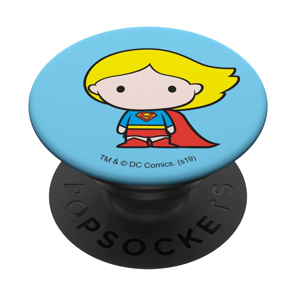 Superman & Supergirl Cute Chibi Character PopSockets - Standard PopGrip Swappable Phone Grip & Stand for iPhone, Samsung & Smartphones - Perfect for Fans, Gifts & Everyday Use
