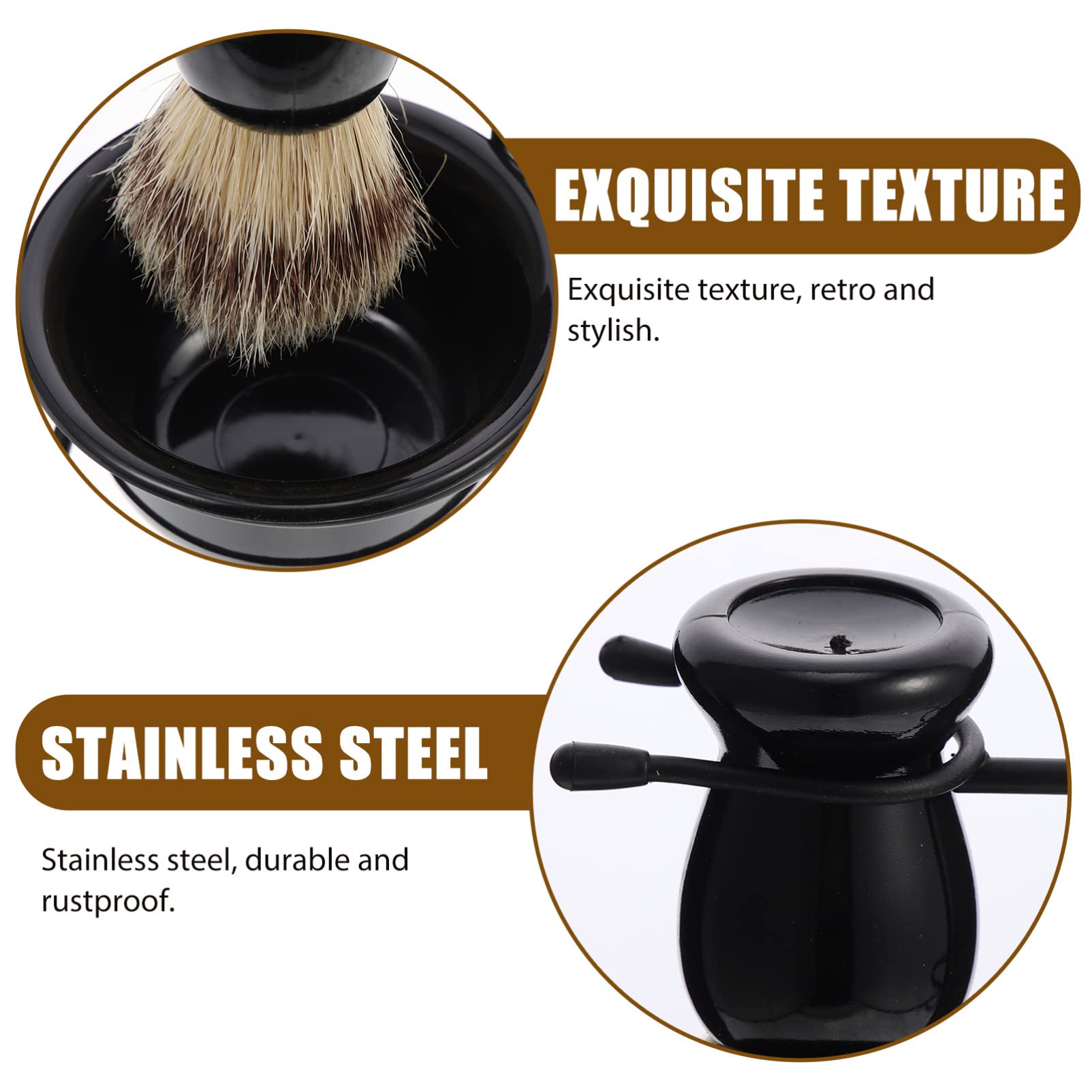 Premium Metal Shaving Brush Holder & Stand - Durable Beard Grooming Kit for Men with Convenient Shaving Mug & Mixing Bowl | Perfect for Home Barbershop, Travel & Gift for Men