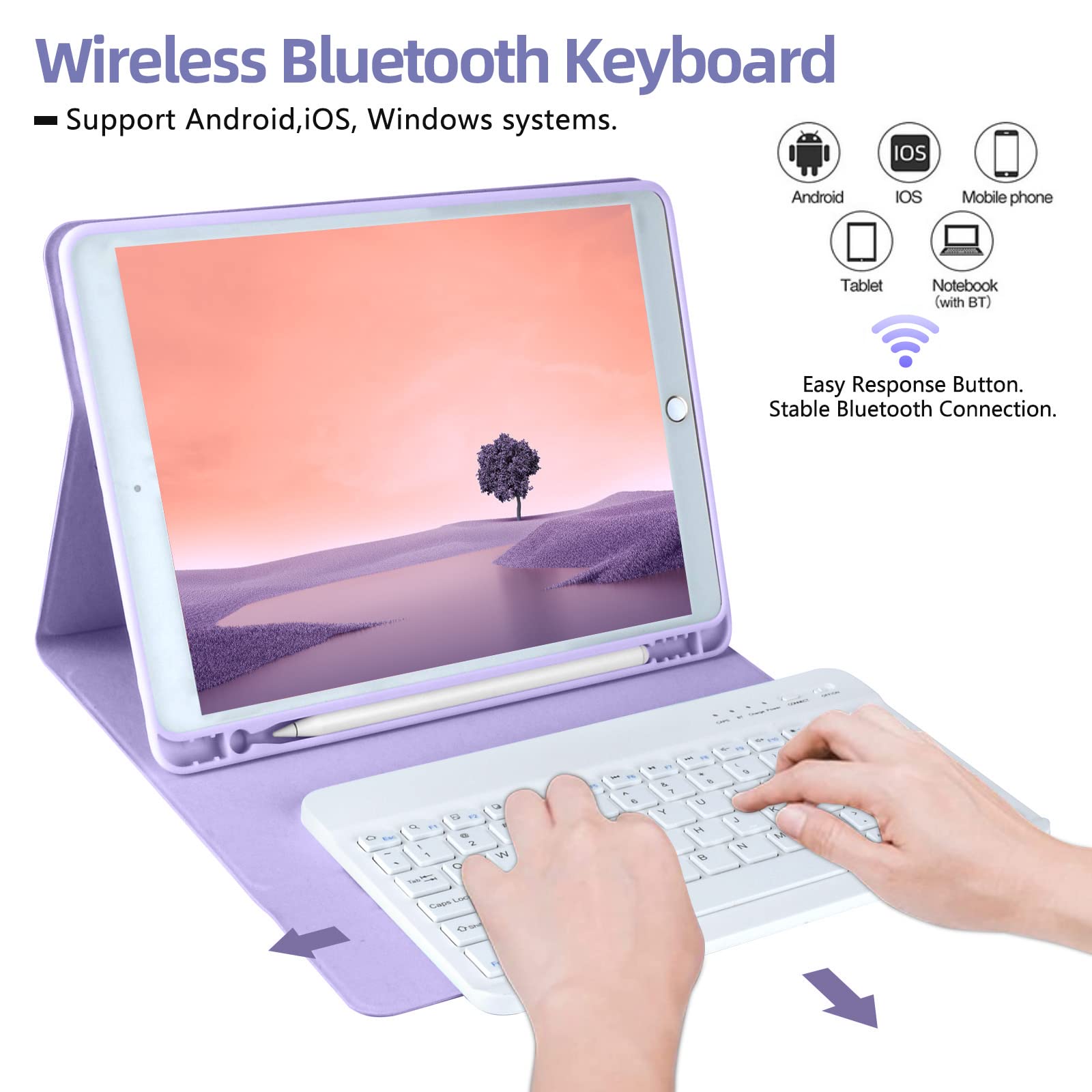BAIBAO Wireless Keyboard Case for iPad 9th/8th/7th Gen 10.2