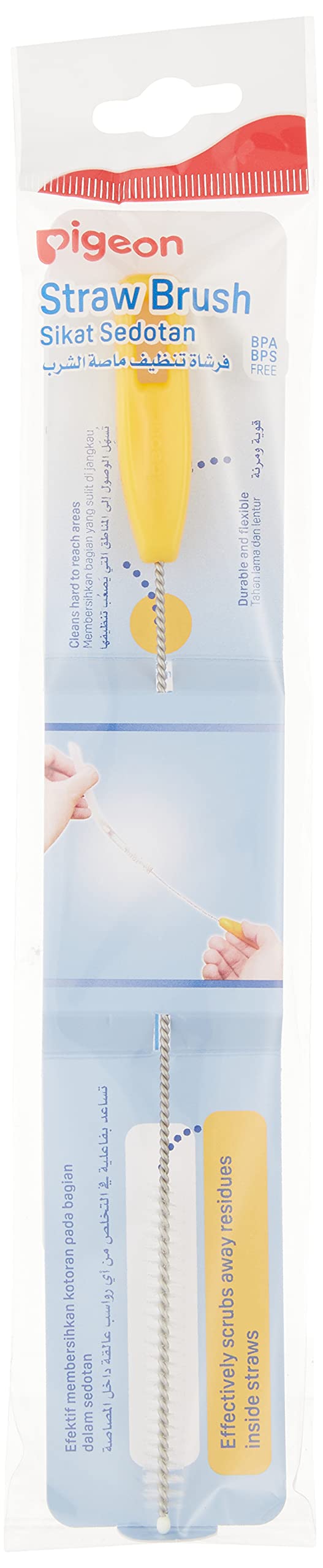 Pigeon MagMag Straw Brush - BPA & BPS Free, Durable & Effective Cleaning Tool for Hard-to-Reach Areas - Perfect for Baby Bottles, Sippy Cups, and Reusable Straws