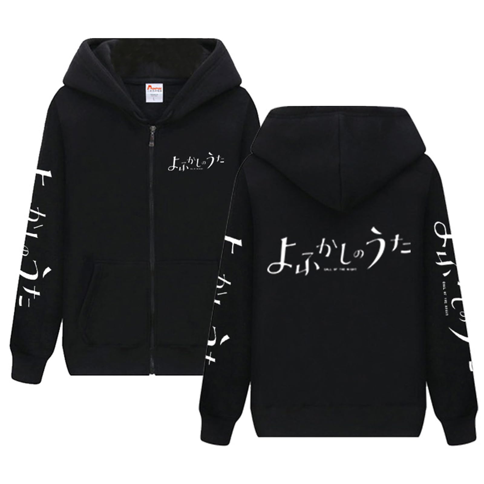 Jiminhope Call Of The Night Anime Printed Hoodie - Men's & Women's Long Sleeve Zip Up Jacket for Cosplay (Nanakusa Nazuna Costume) | Perfect for Anime Conventions, Halloween & Casual Wear
