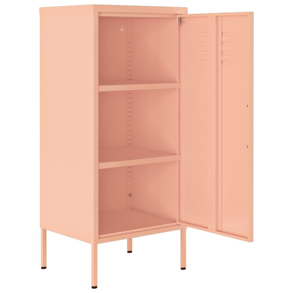 vidaXL Pink Steel Storage Cabinet with Drawers - Industrial Style File Cabinet for Home Office Organization - Perfect for Document Storage, Office Supplies & Home Filing Needs
