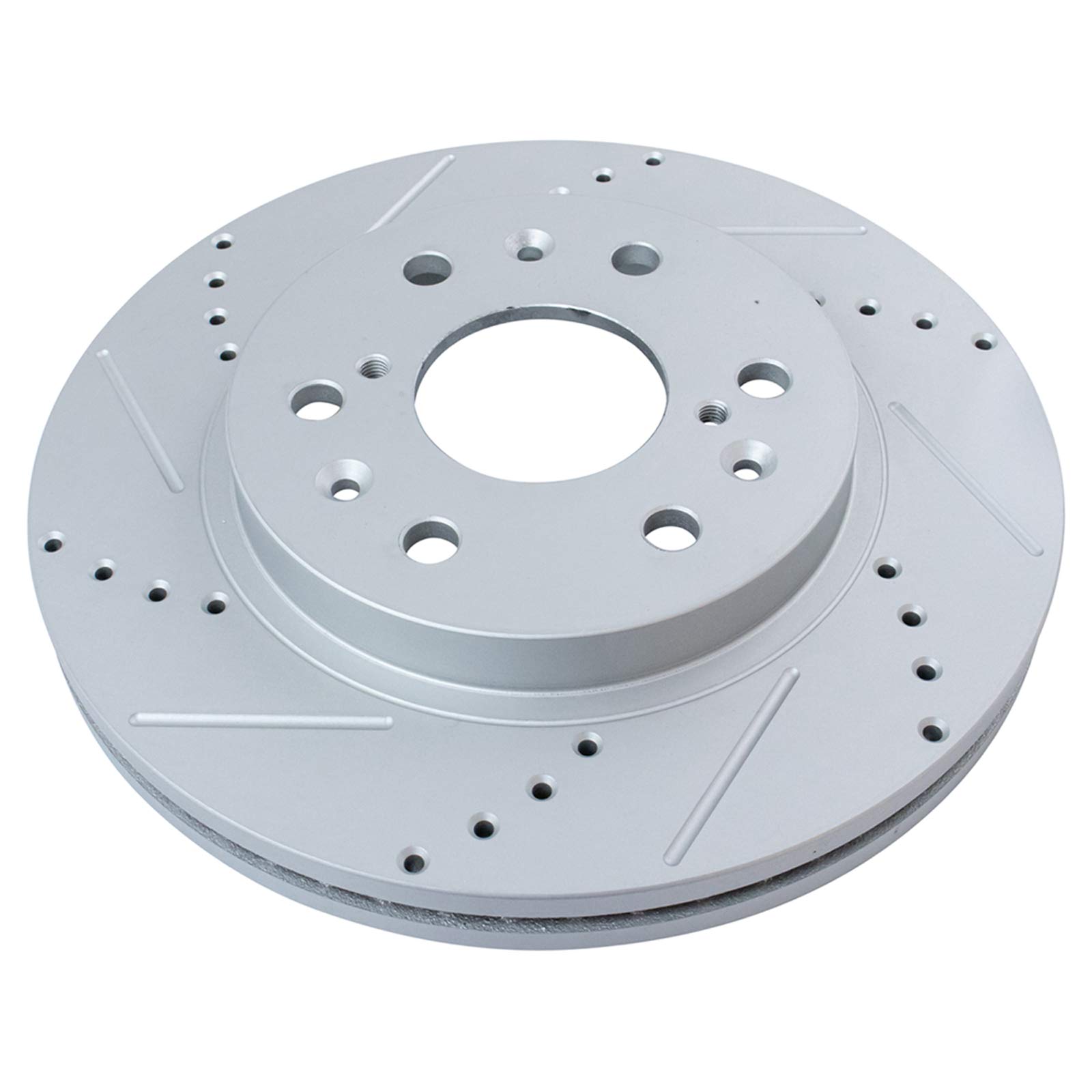 TRQ Front & Rear Performance Drilled & Slotted Brake Rotors & Posi-Quiet Ceramic Brake Pads Kit - High-Performance Braking for Cars, Trucks & SUVs - Perfect for Racing, Towing & Daily Driving