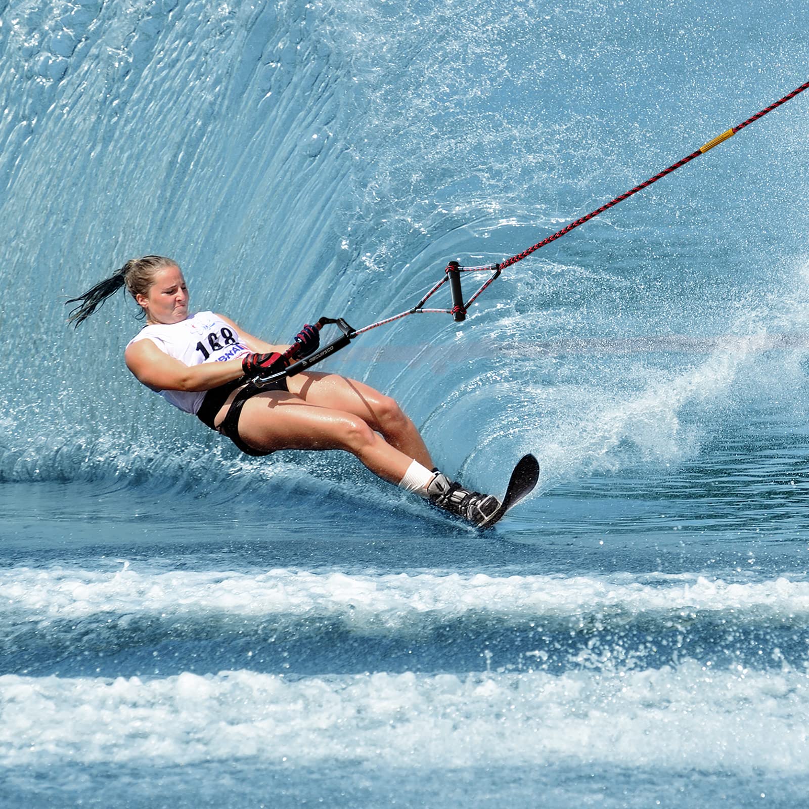 Obcursco Premium Wakeboard Rope with EVA Handle - Durable Water Sports Tow Rope for Wakeboarding, Water Skiing & Kneeboarding - Perfect for Lake, Ocean & Boat Activities
