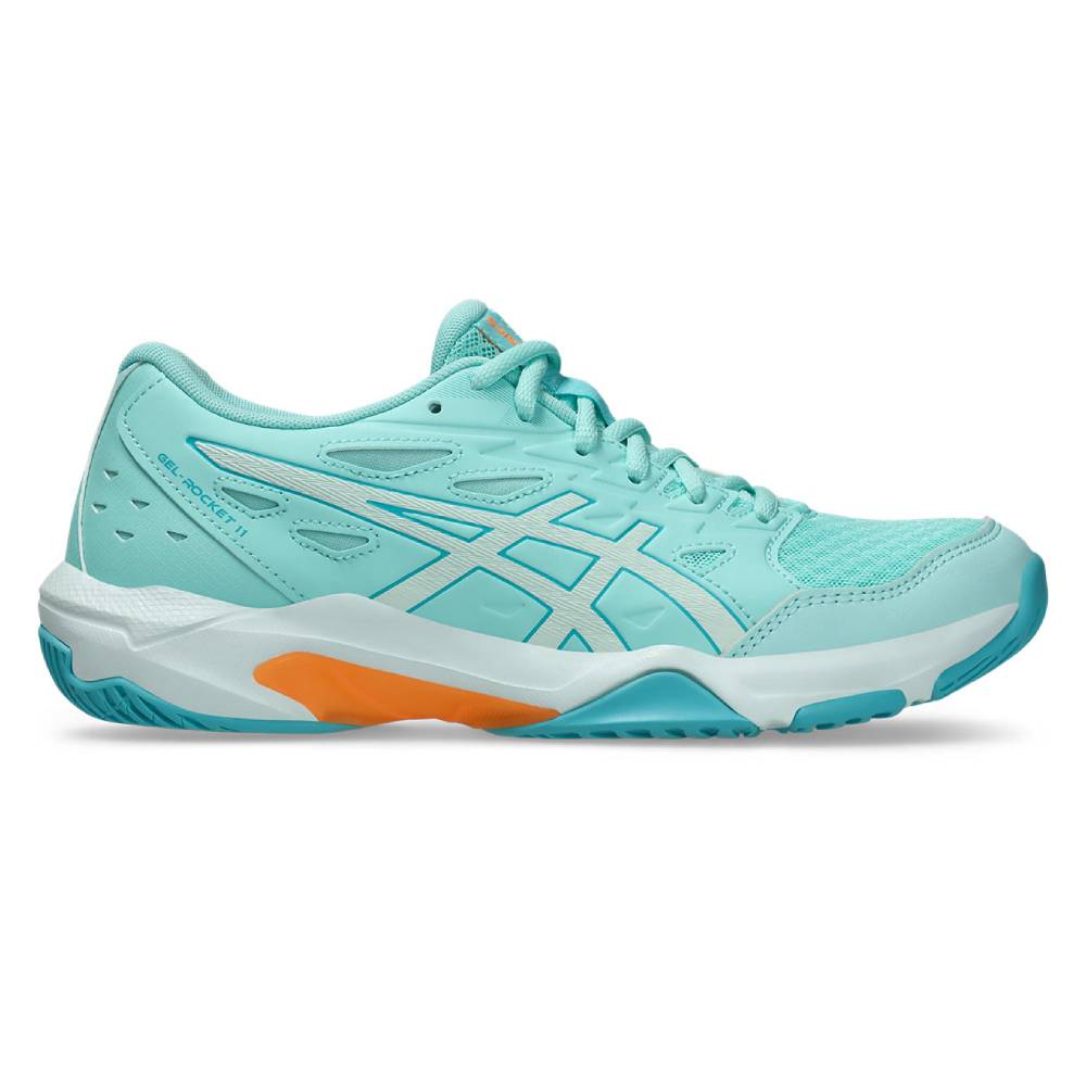 ASICS Gel Rocket 11 Women's Volleyball Shoes - Indoor Court Sneakers for Badminton, Squash & Tennis (Illuminate Mint/Soothing Sea) - Lightweight Cushioning for Gym & Sports Performance