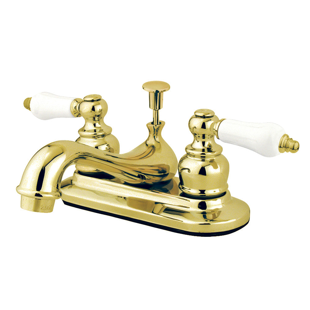 Kingston Brass KB606PL Restoration 4-Inch Centerset Bathroom Faucet - Polished Nickel Finish for Vanity Sink, Perfect for Bathroom Renovation & Modern Home Decor