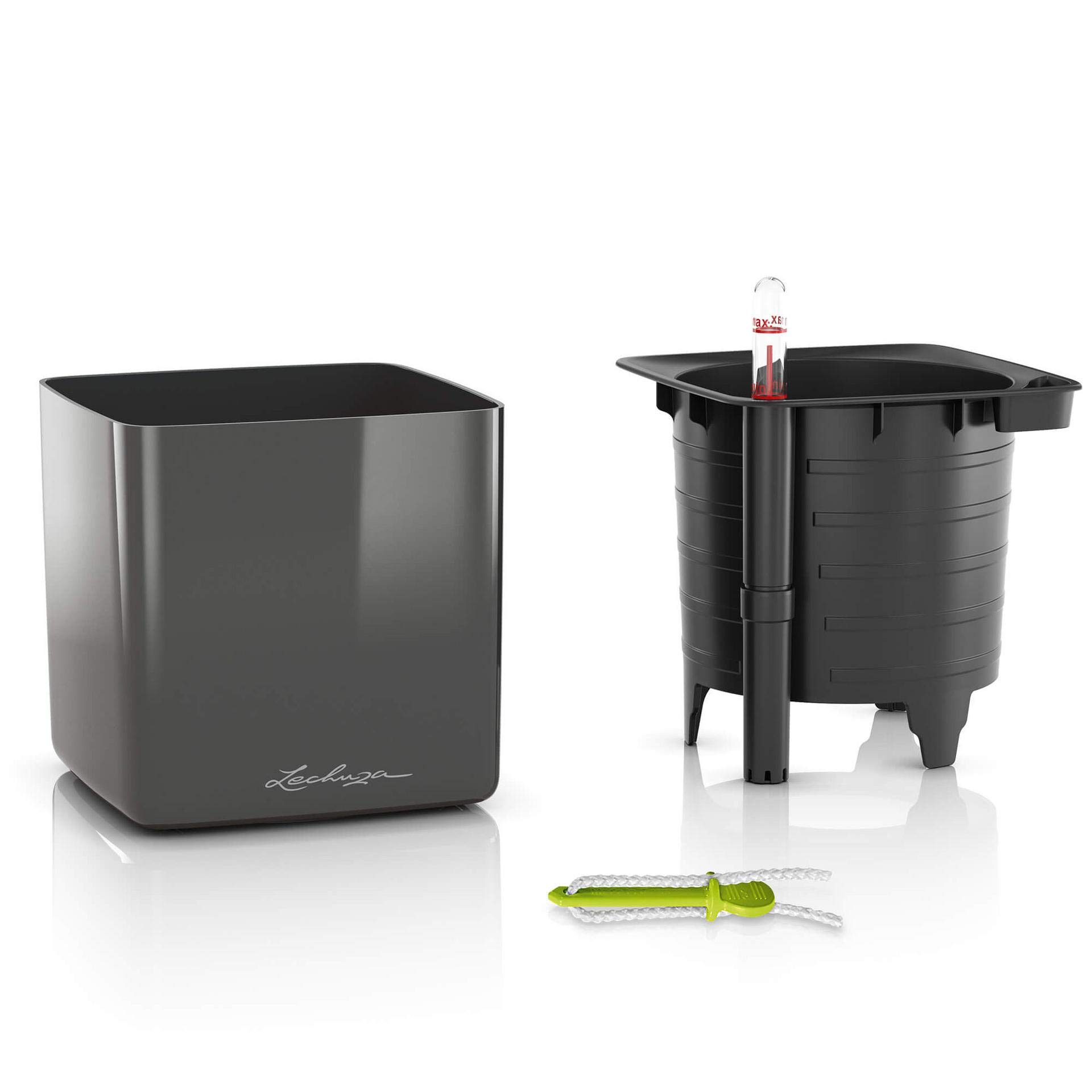 Lechuza 13511 Cube Glossy 14 Self-Watering Planter - 6