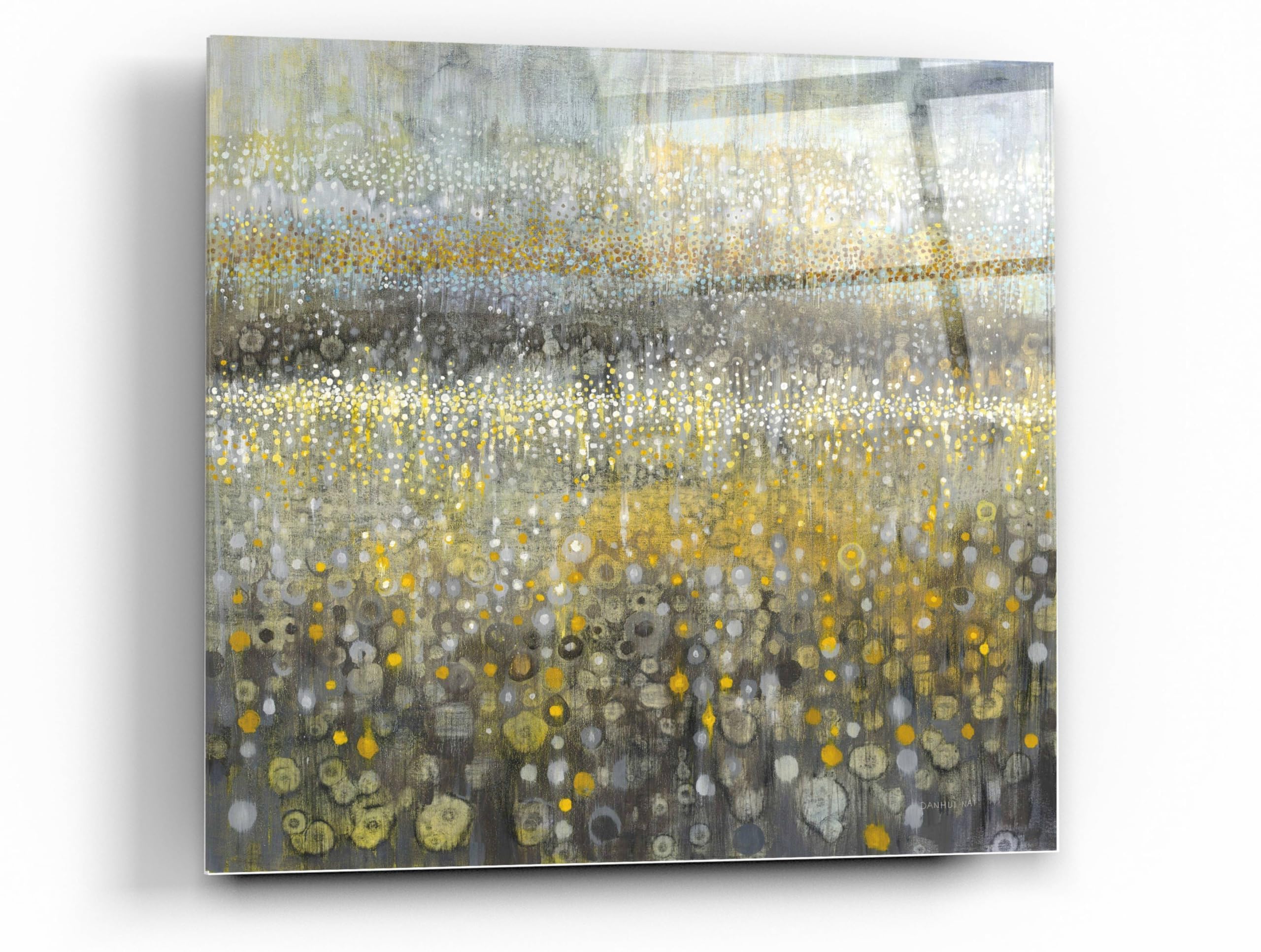 Rain Abstract II by Danhui Nai - Premium 36x36 Inch Acrylic Glass Wall Art Painting - Modern Home & Office Decor for Living Room, Bedroom, Dining Area