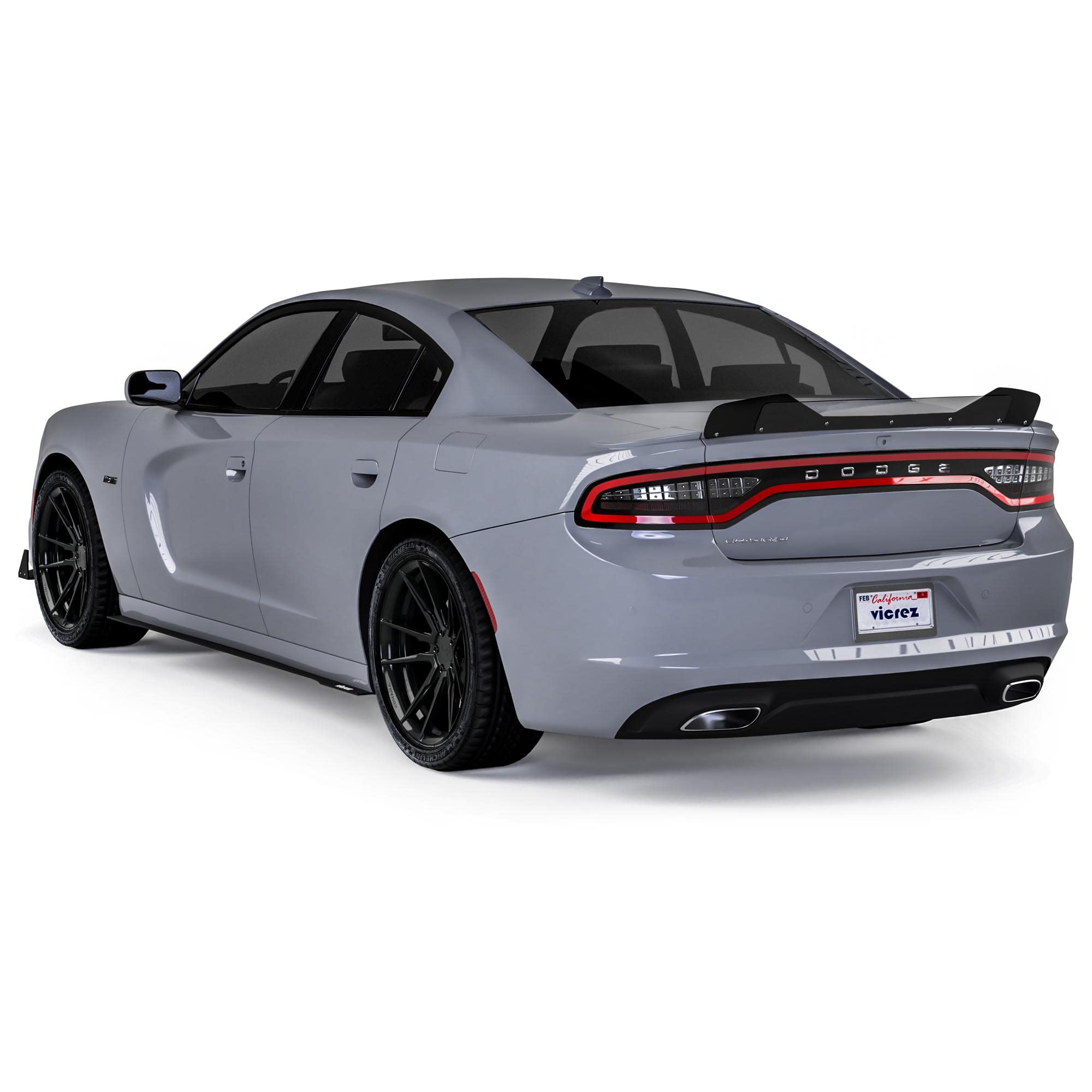 Vicrez VZ1 Wicker Bill Spoiler vz102135 for Dodge Charger 2015-2022 | 3-Piece Carbon Fiber Rear Wing | Enhanced Aerodynamics & Sporty Look | Perfect for Racing & Car Shows