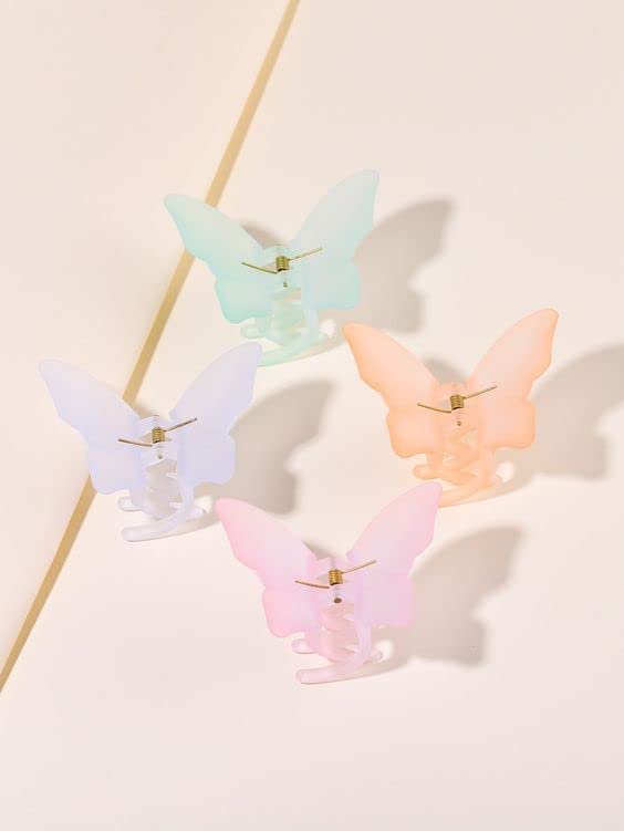 Bakefy 6-Pack Small Butterfly Hair Claw Clips for Women & Girls - Decorative Barrettes, Jaw Clips with Bow Design - Perfect for School, Parties, Weddings and Everyday Hairstyling