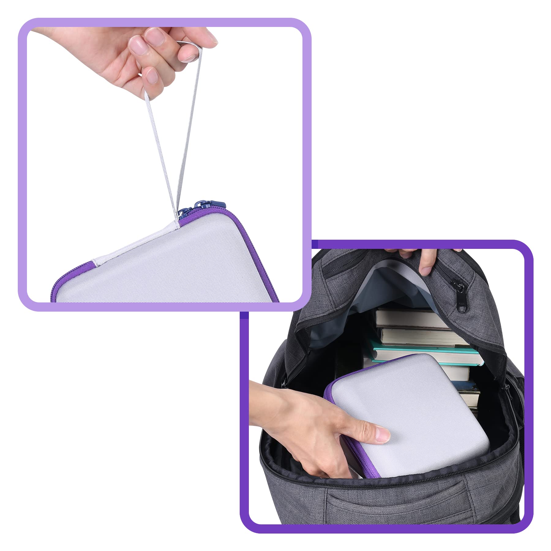 Aenllosi Durable Hard Carrying Case for Vixic D1600 Rechargeable Label Printer - Purple Protective Cover | Perfect for Office, Warehouse & Retail Labeling Organization