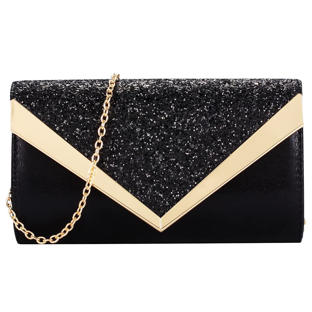 BENCOMOM Gold Clutch Purse for Women - Elegant Evening Bag for Wedding, Party, Prom & Bridal Events - Shimmering Shoulder Handbag for Special Occasions | Perfect for Gala Dinners, Cocktail Parties & Formal Celebrations
