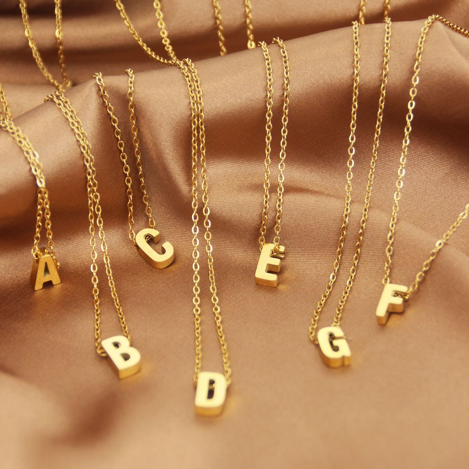 18K Gold Plated Small Initial Necklace - Stainless Steel Tiny Letter Monogram Name Necklace for Women - Perfect for Gifts, Anniversaries, and Everyday Wear