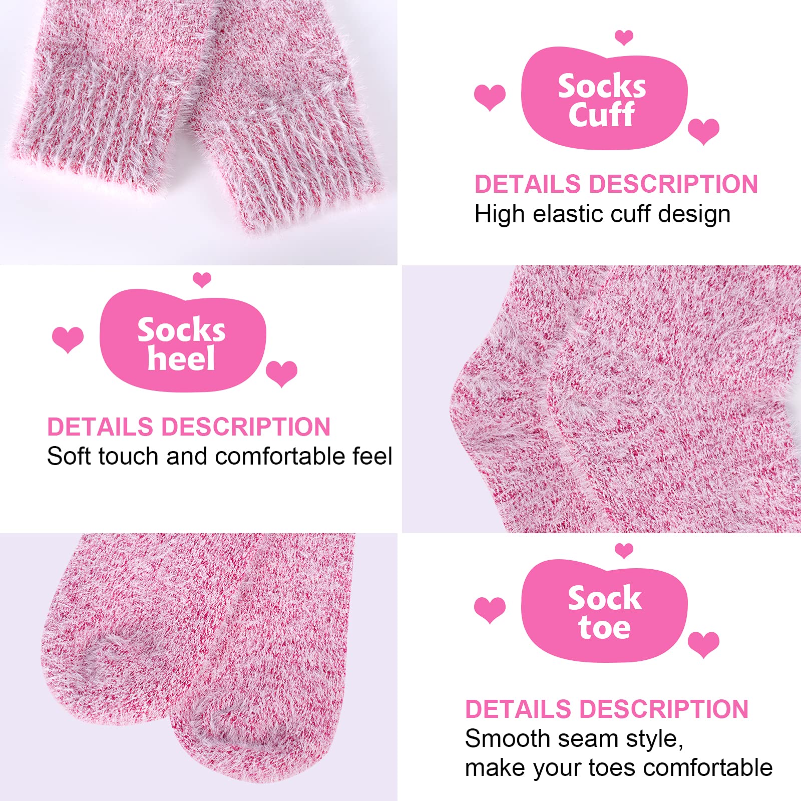 Warm Fuzzy Socks for Women - Cozy Winter Cat Paw Slipper Socks with Non-Slip Grip | Soft Fluffy House Socks with Gift Box | Perfect for Lounge, Sleep & Cold Weather Comfort
