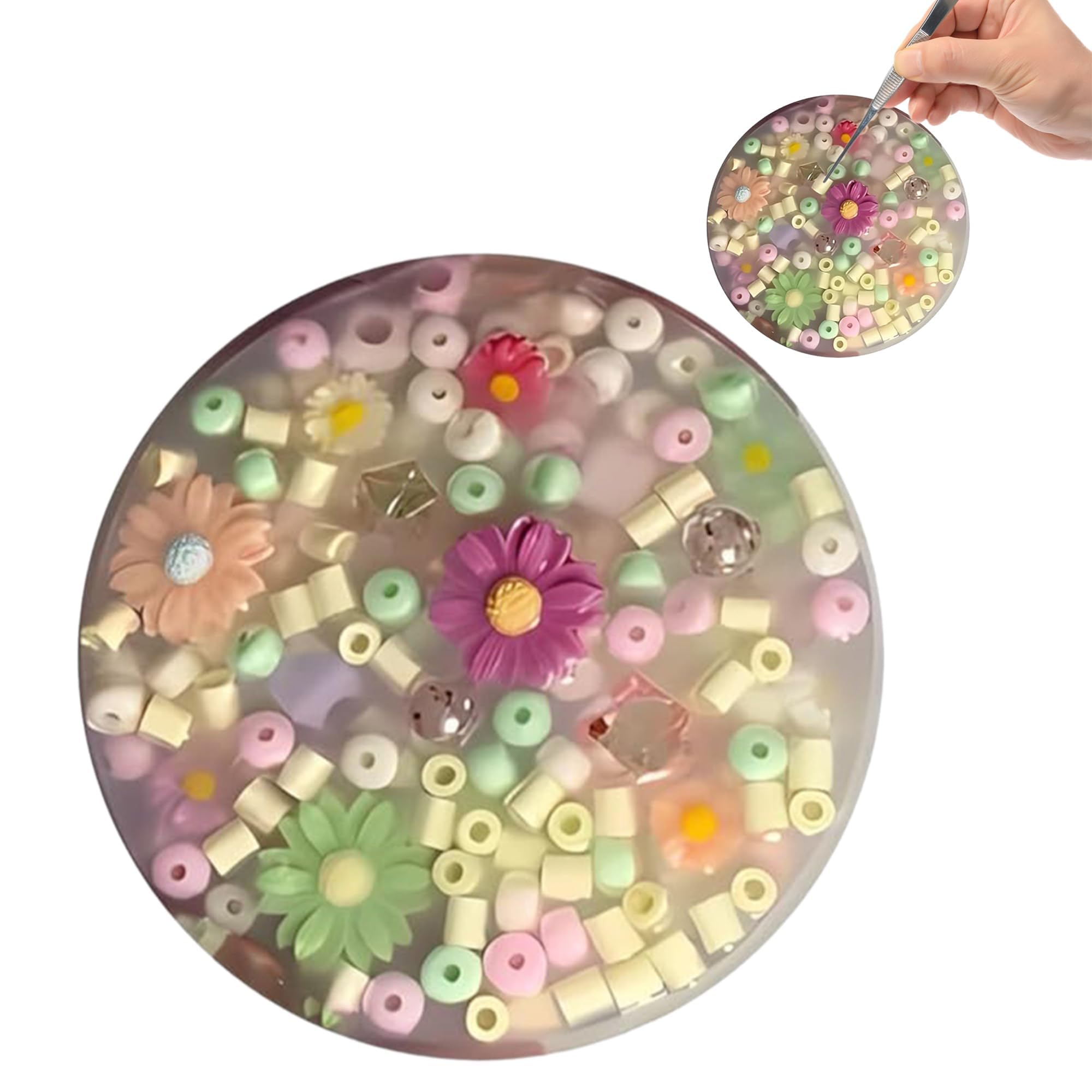 Floral Fidget Pad for Trichotillomania & Skin Picking - Sensory Stress Relief Toy for Adults - Discreet Anxiety Relief Tool for Office, Travel & Home Use (1 Pack)