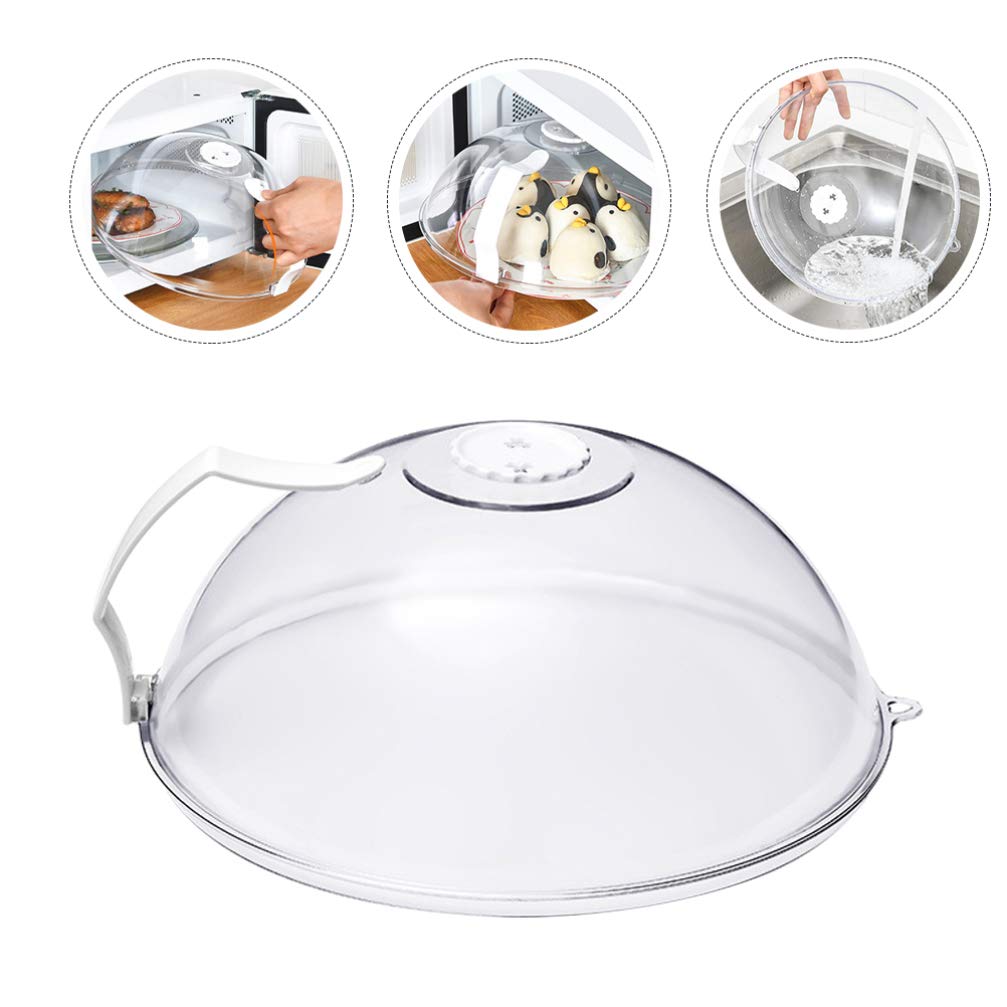 Cabilock Microwave Splatter Cover with Handle - BPA-Free Food Protector Dome for Cheese, Butter, Cake & Desserts | Microwave Safe Plate Cover for Cooking, Reheating & Meal Prep