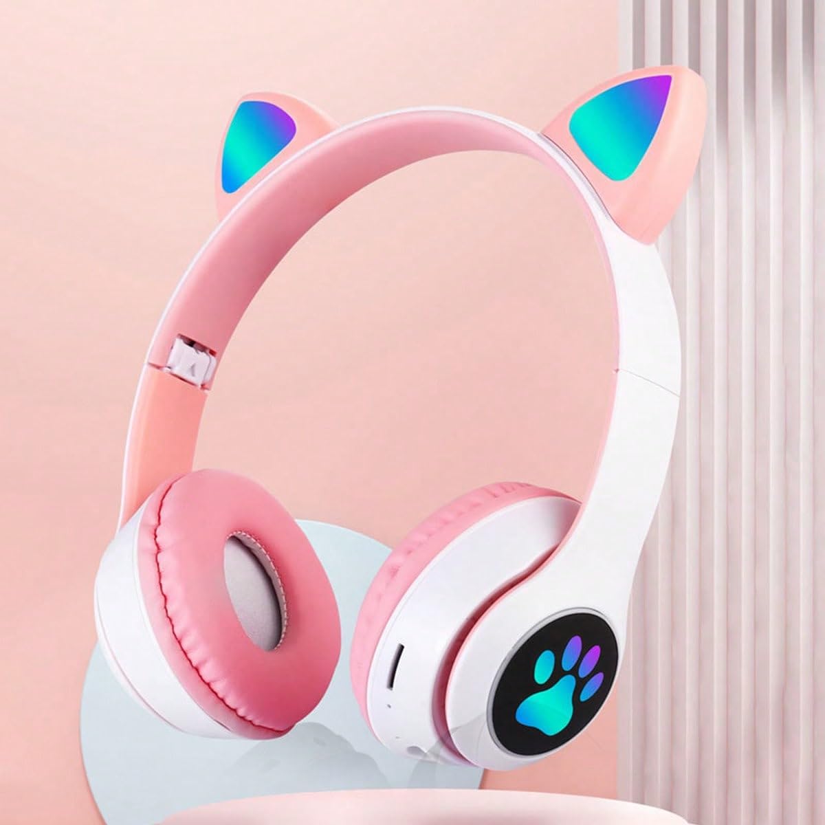Wireless Cat Ear Bluetooth Headphones - White Cute Headset with Built-in Mic for Gaming, Music & Phone Calls | Perfect for Cosplay, Anime Fans & Kawaii Fashion Lovers