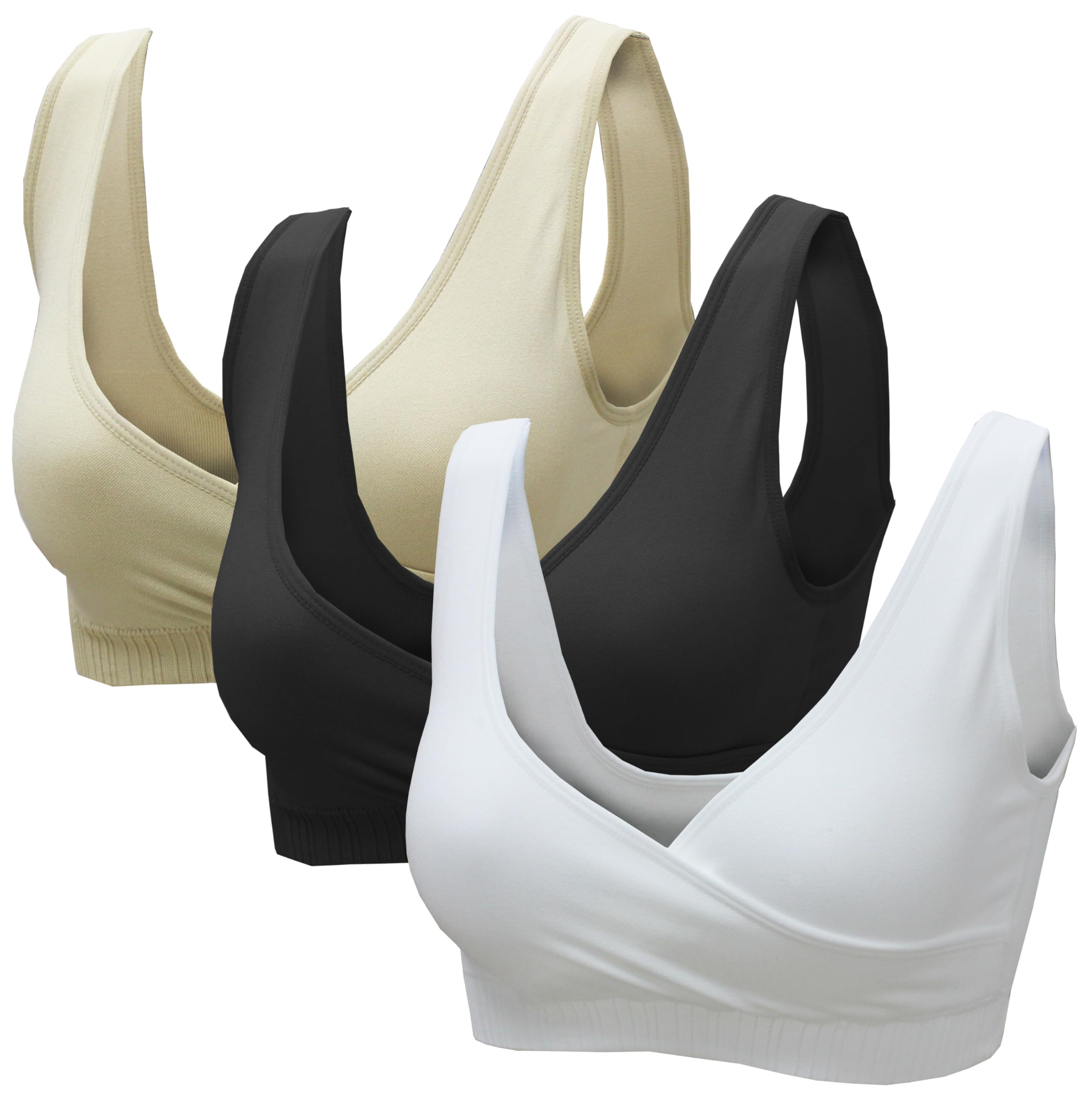 AKAMC Women's Cross Back Sports Bras - Adjustable Straps, Padded Criss Cross Cropped Bras for Yoga, Workout & Fitness | Perfect for Gym, Running, Pilates & Active Lifestyle