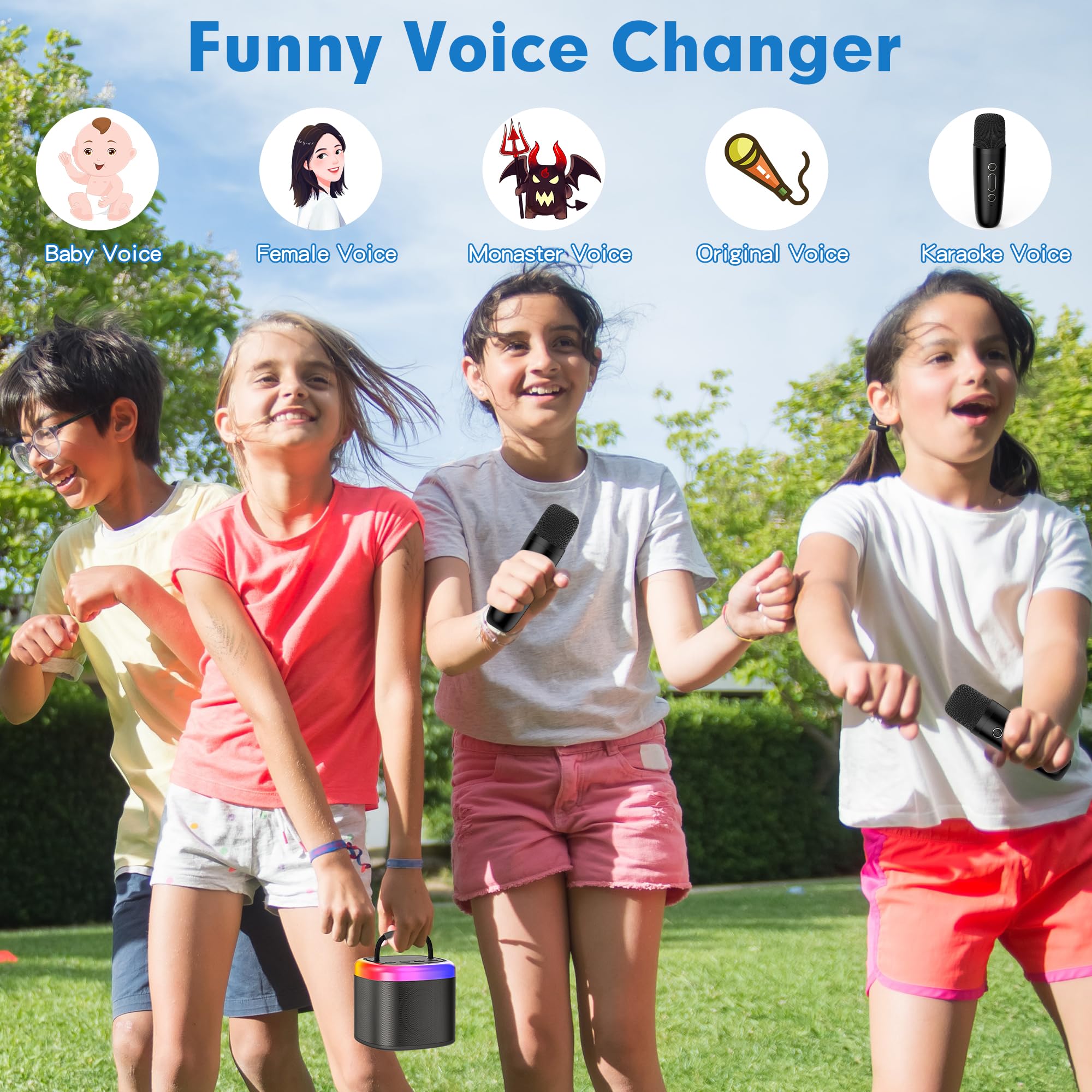 JYX Mini Karaoke Machine for Kids & Adults - Portable Bluetooth Speaker with Party Lights, Wireless Microphone - Perfect for Home Parties, Birthday Gifts & Family Gatherings | Great for Indoor Entertainment, Singing Practice & Holiday Celebrations