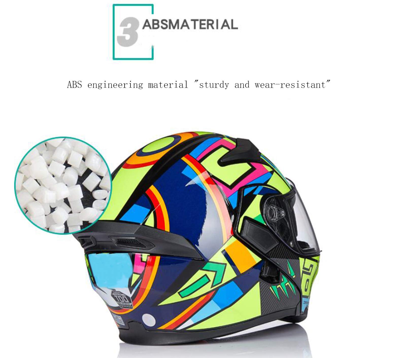 DOT Approved Full Face Flip Up Motorcycle Helmet - Lightweight Motorbike & Moped Helmet for Men & Women - Perfect for Street Riding, Commuting & Adventure Tours