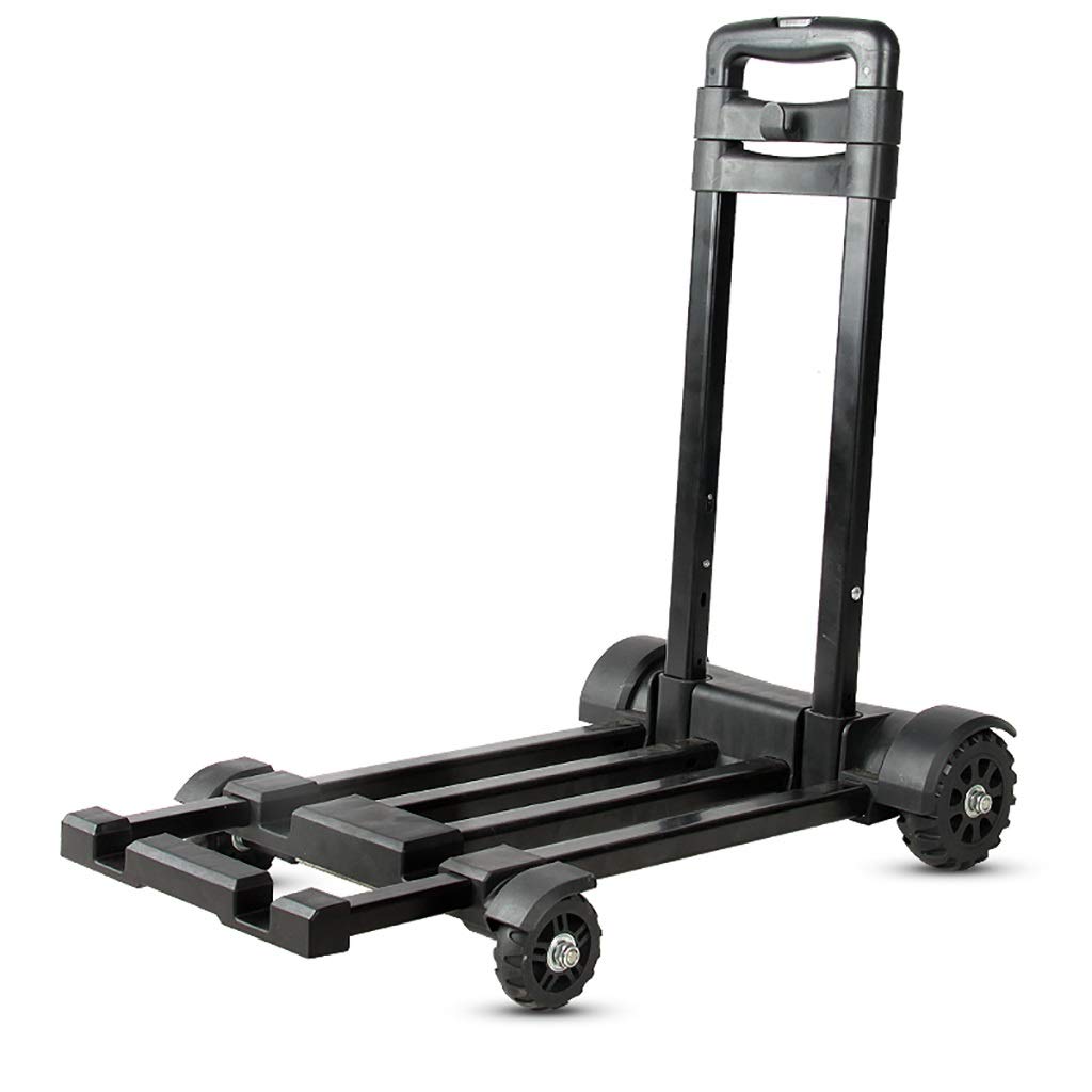 ZSCLLCQ Foldable Hand Truck with Wheels - 4 Wheel Collapsible Luggage Cart, Portable Shopping Trolley for Groceries, Household & Warehouse Use - Ideal for Home, Office, Supermarket and Travel Luggage Transport