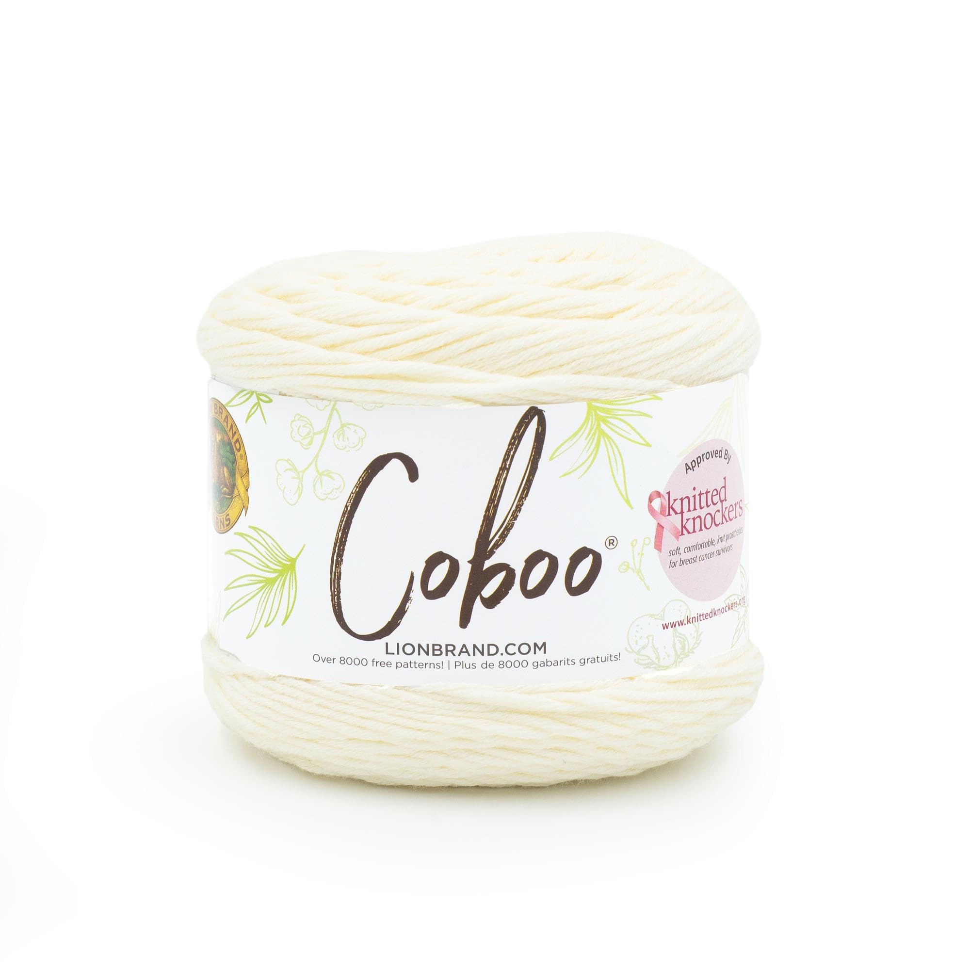 Lion Brand Yarn Coboo Yarn - 1 Pack Vanilla Blossom | Soft Cotton Bamboo Blend for Knitting & Crocheting | Perfect for Baby Blankets, Scarves & Summer Apparel
