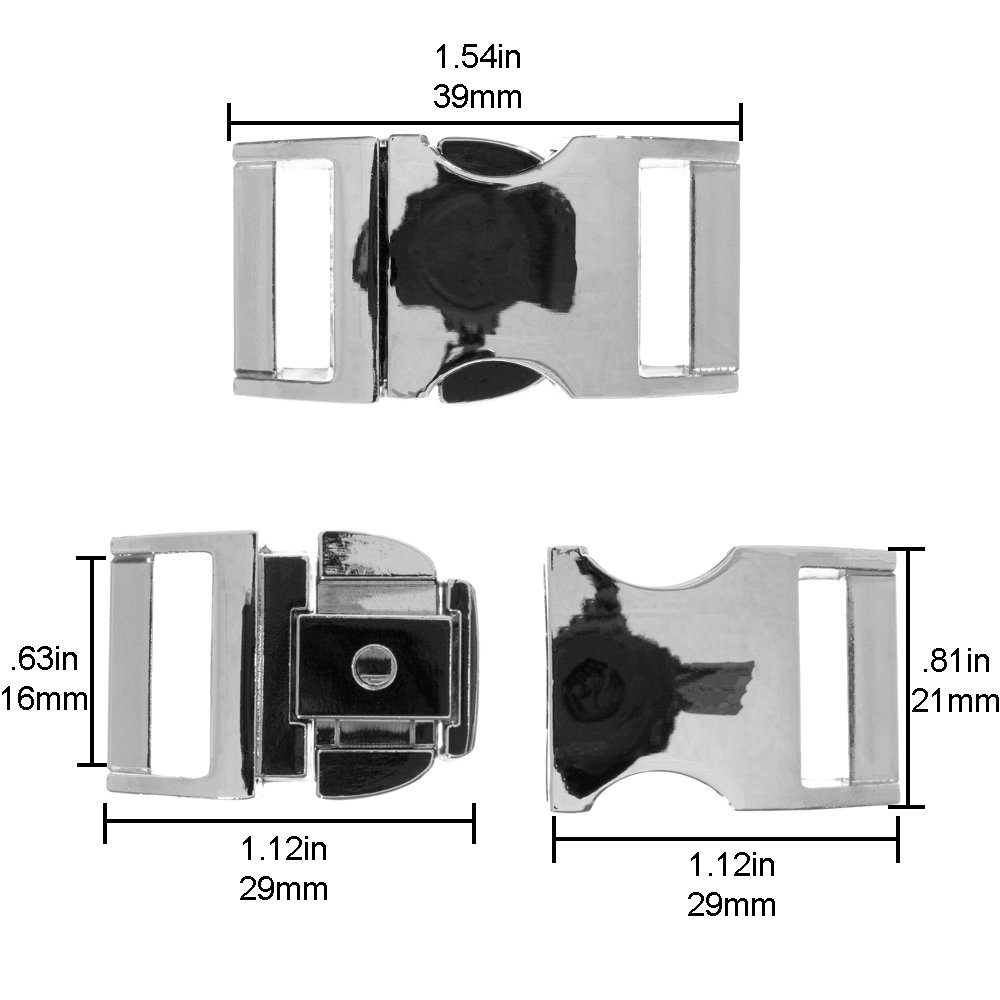 Heavy Duty Metal Alloy Buckles - 5/8 Inch Silver Buckles for Belts, Straps & DIY Crafts (100 Pack) - Premium Durable Hardware for Leatherworking, Bags & Outdoor Gear