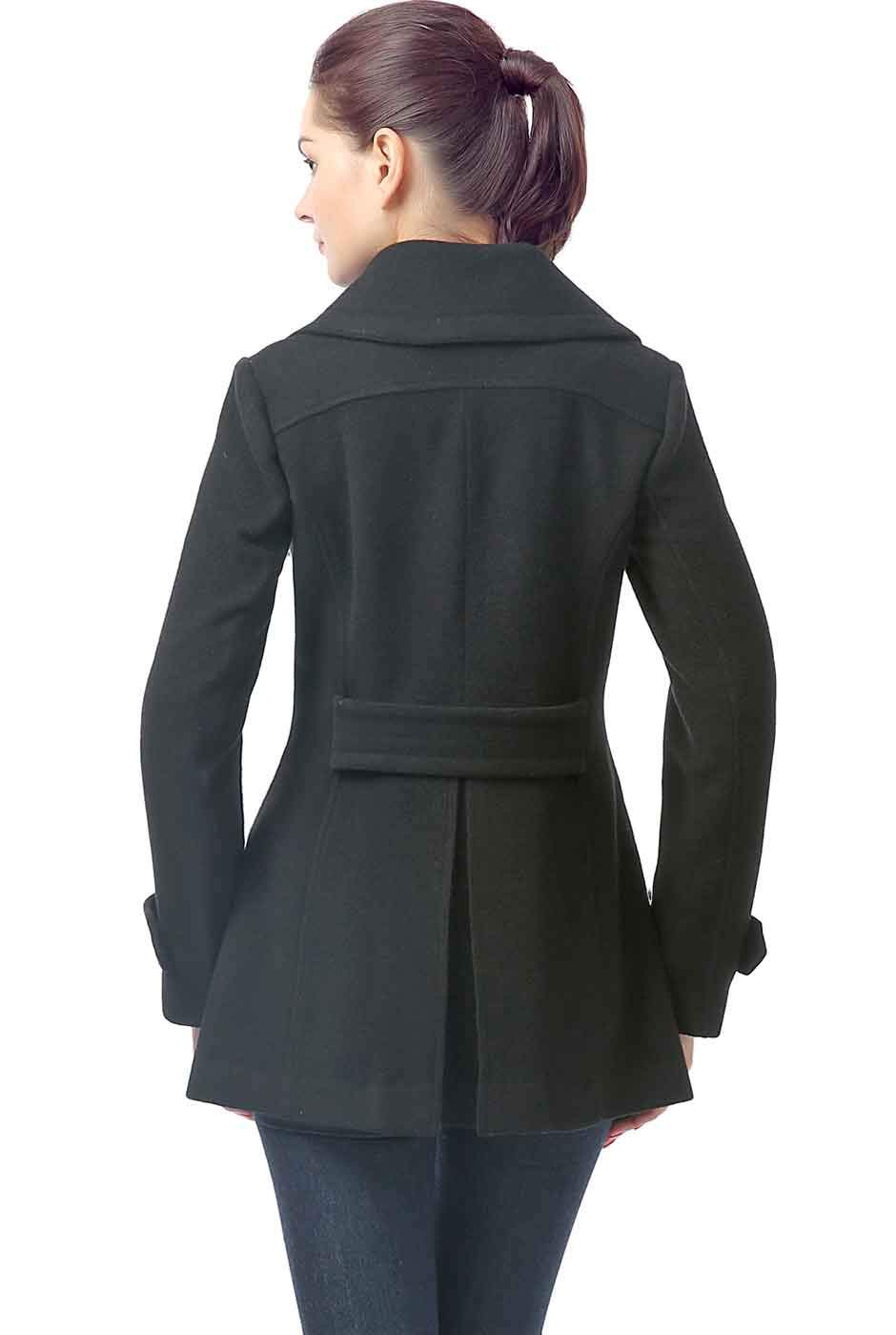 BGSD Women's Joann Wool Blend Walking Pea Coat - Classic Winter Warm Jacket for Casual Outings & Office Wear (Plus Size & Petite Available)