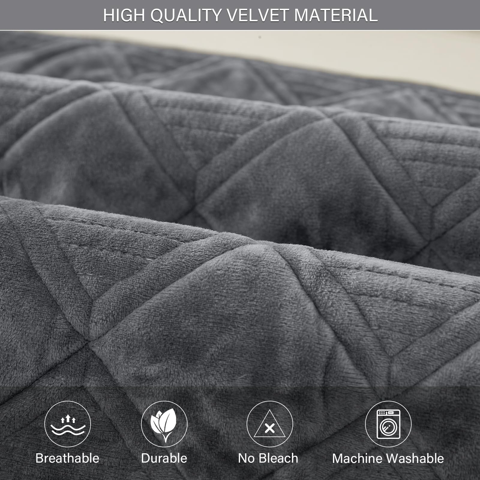 Deep Dream Sofa Cover - 36 x 70 Inch Dark Grey Sectional Couch Cover for 3 Cushion Couches, Anti-Slip Recliner & Loveseat Protector - Pet & Kid Friendly L-Shaped Sofa Cover (1 Piece) - Perfect for Living Room, Family Room & Home Theater Seating Protection