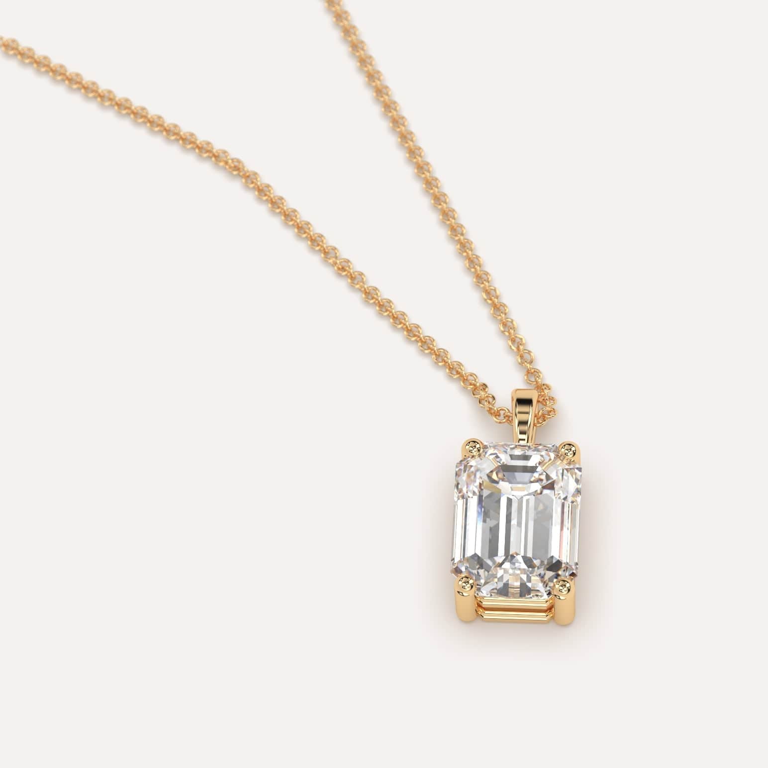 2 Carat Emerald Diamond Pendant Necklace for Women - 14K Gold Elegant Jewelry Gift for Anniversary, Birthday & Special Occasions - Perfect for Evening Parties, Weddings & Formal Events